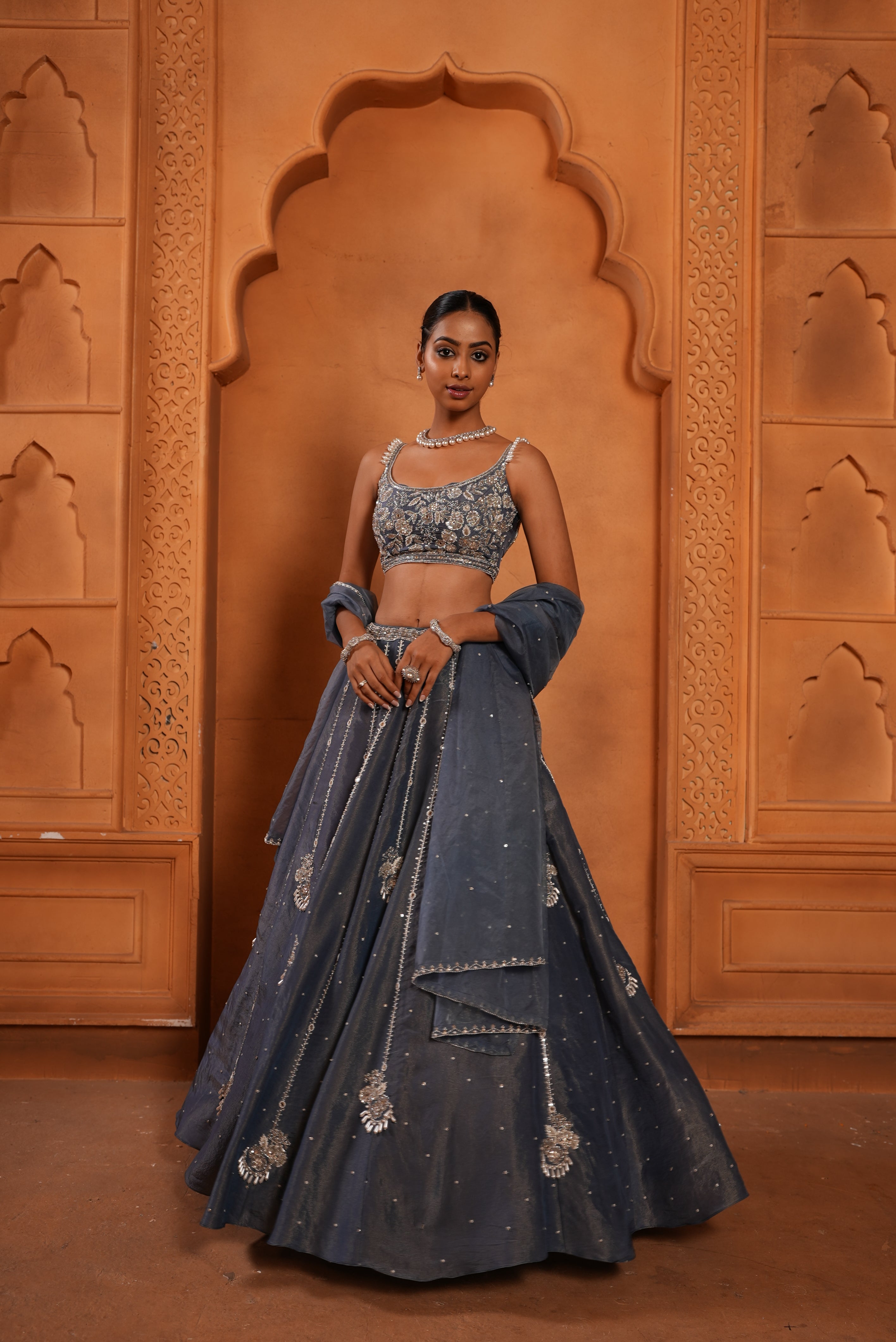 Denim Blue (Zari) Lehenga
