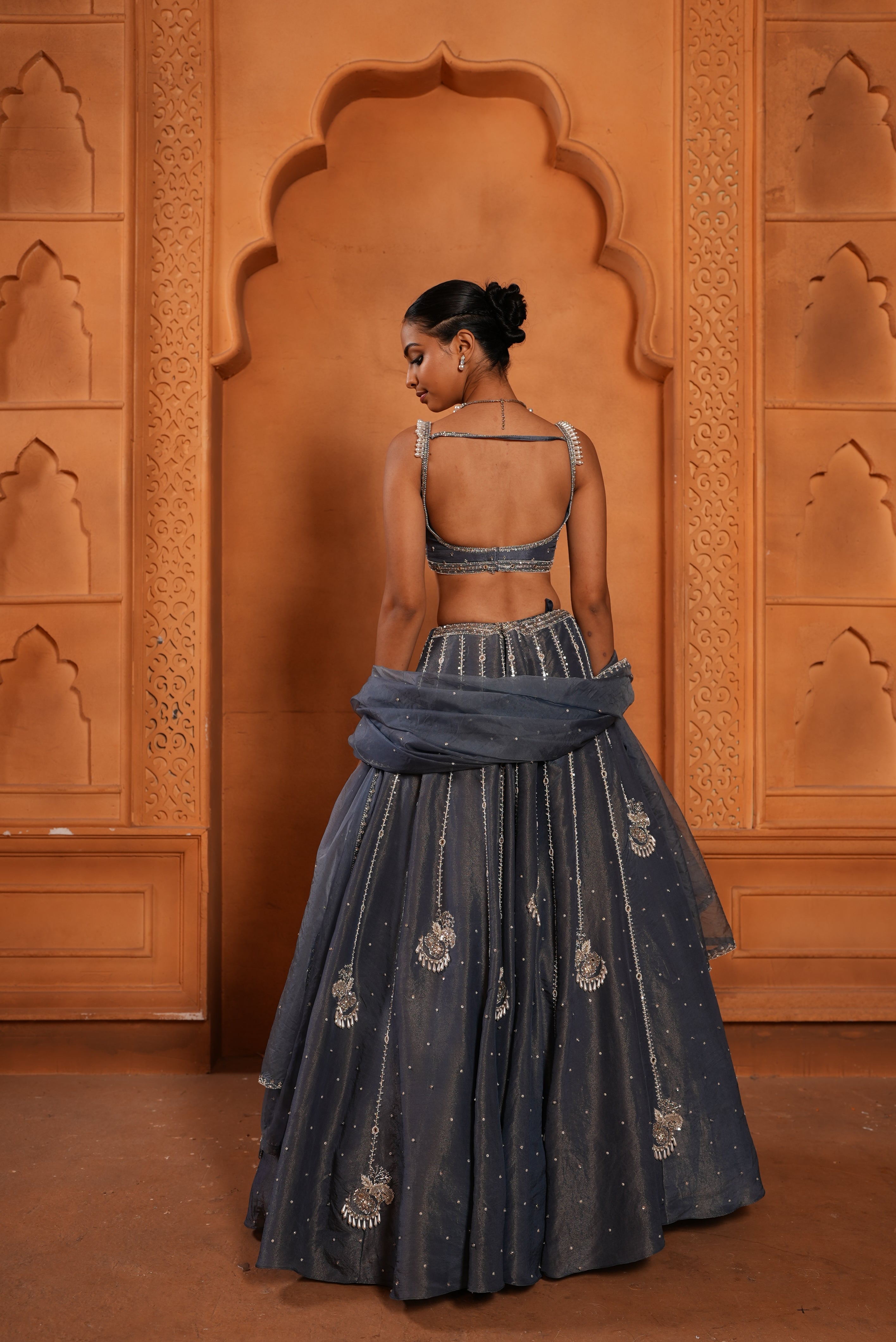 Denim Blue (Zari) Lehenga