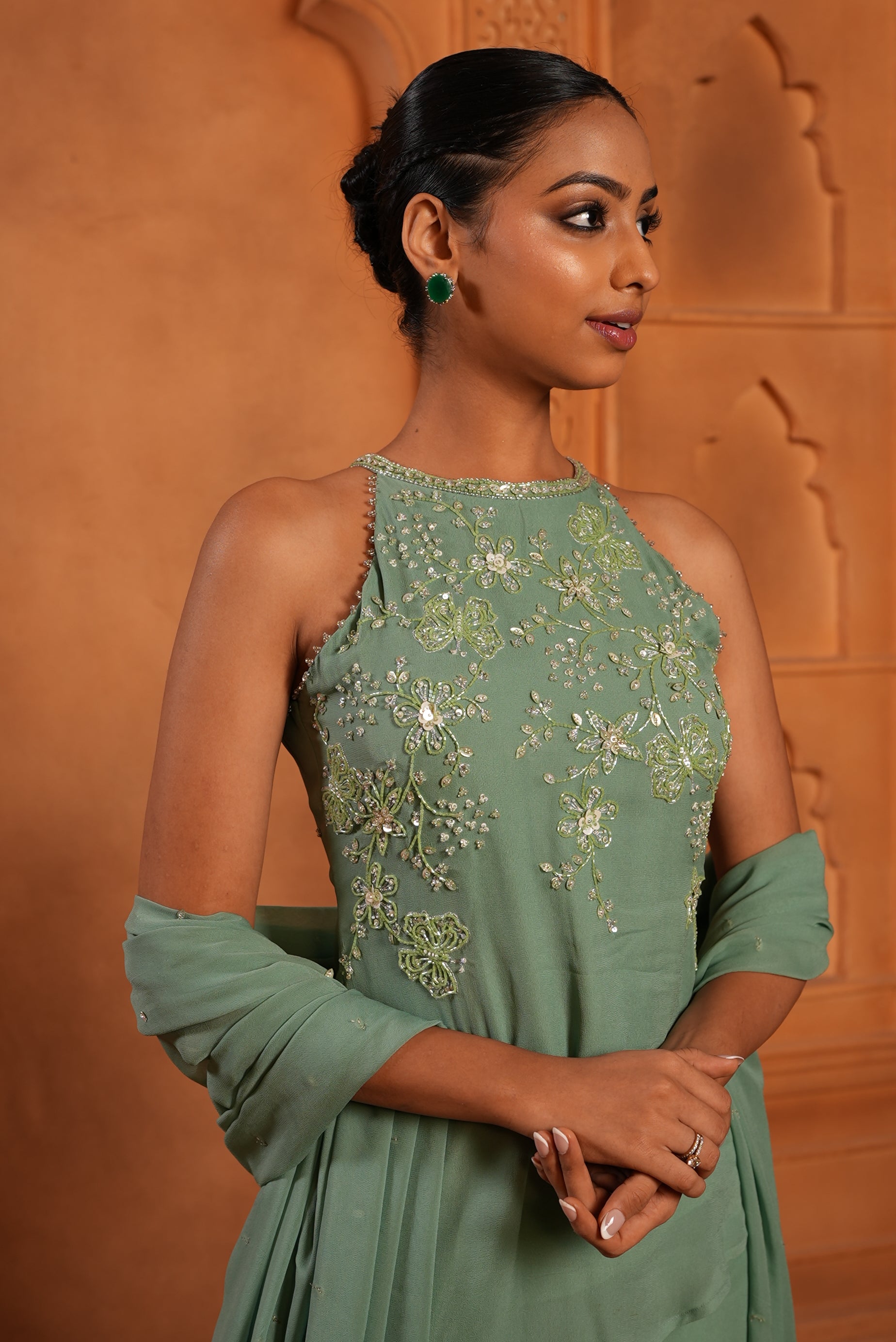 Sage Green (In-Cut Top) Tunic set