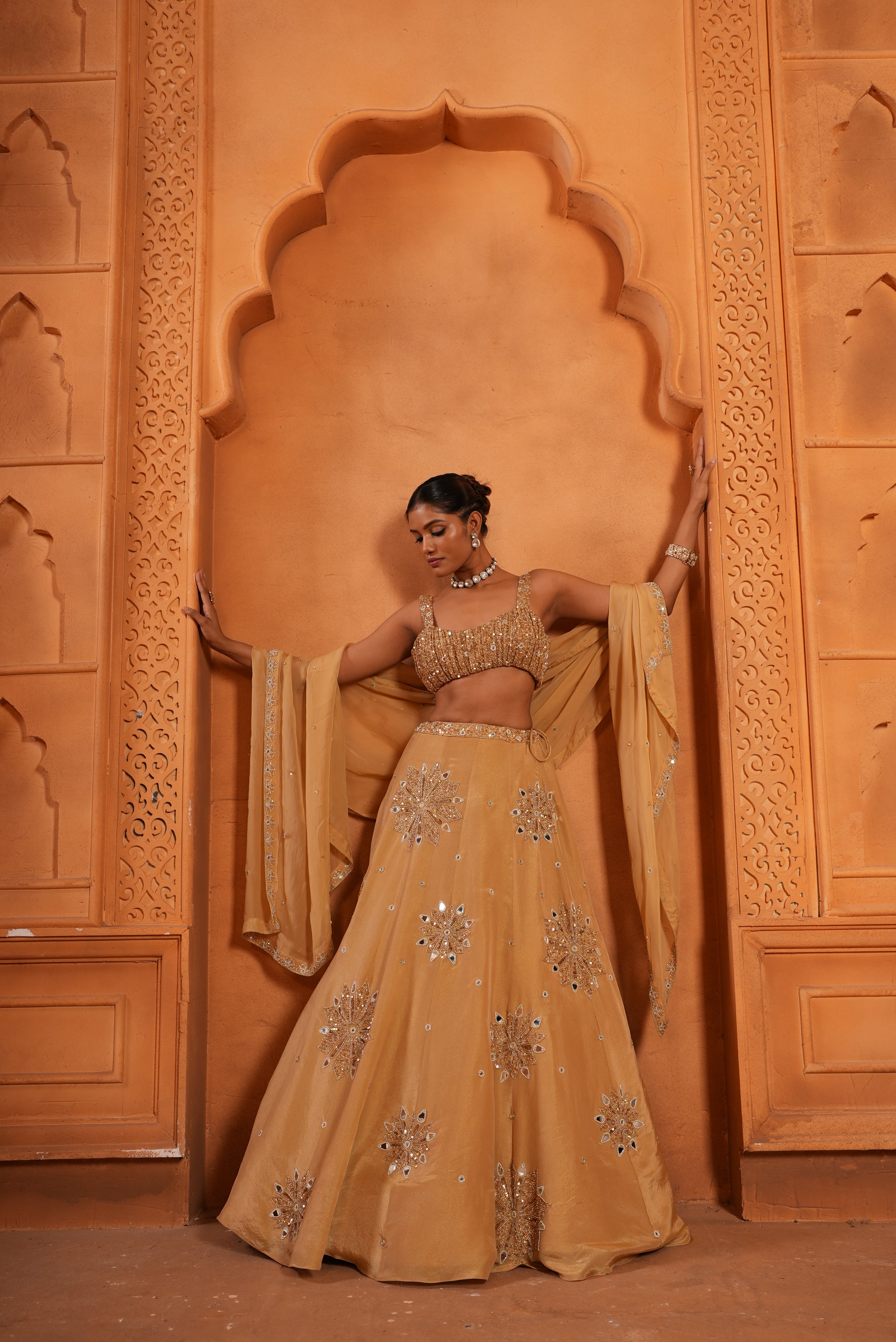 Gold (Crop-Top) Zari Lehenga
