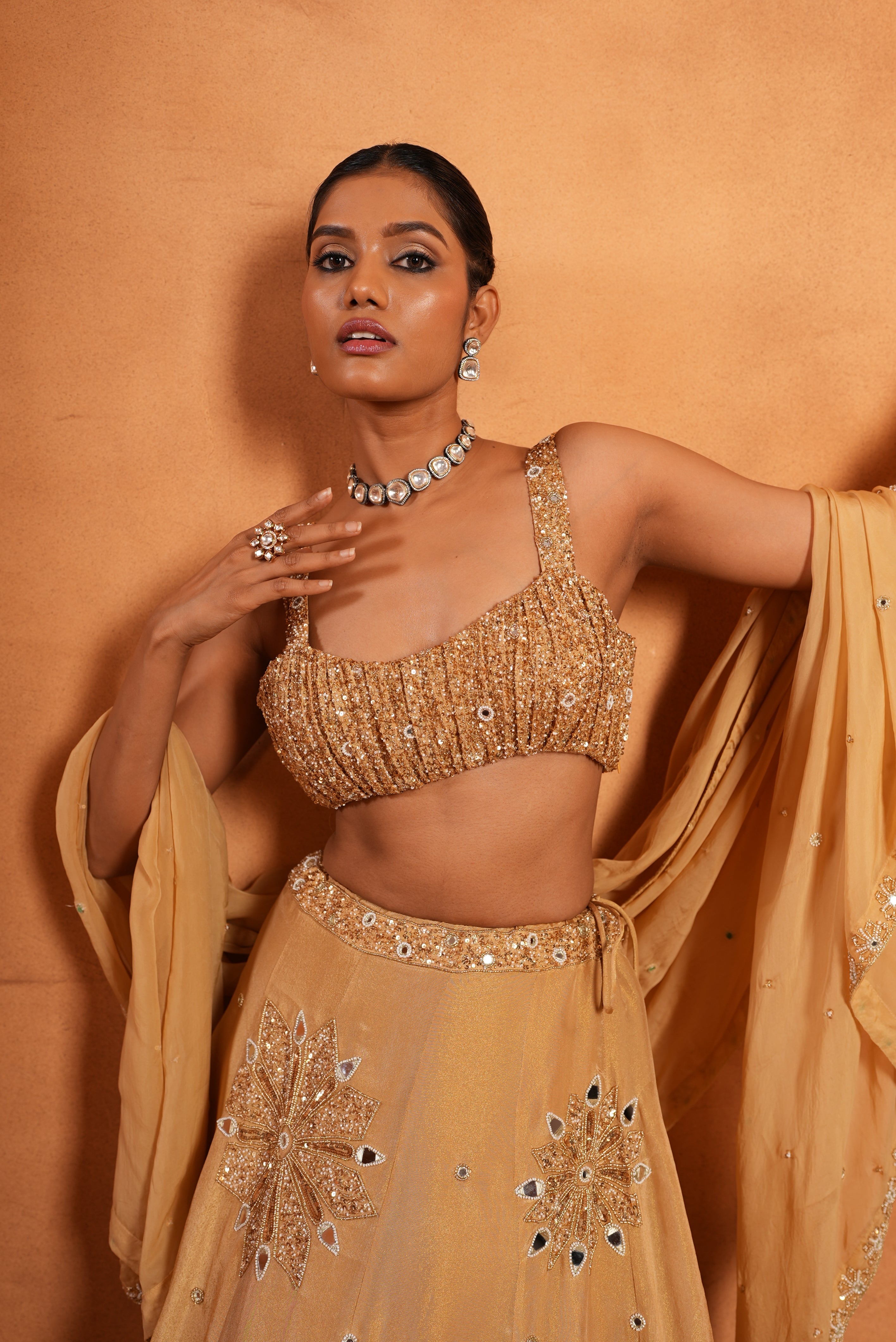 Gold (Crop-Top) Zari Lehenga