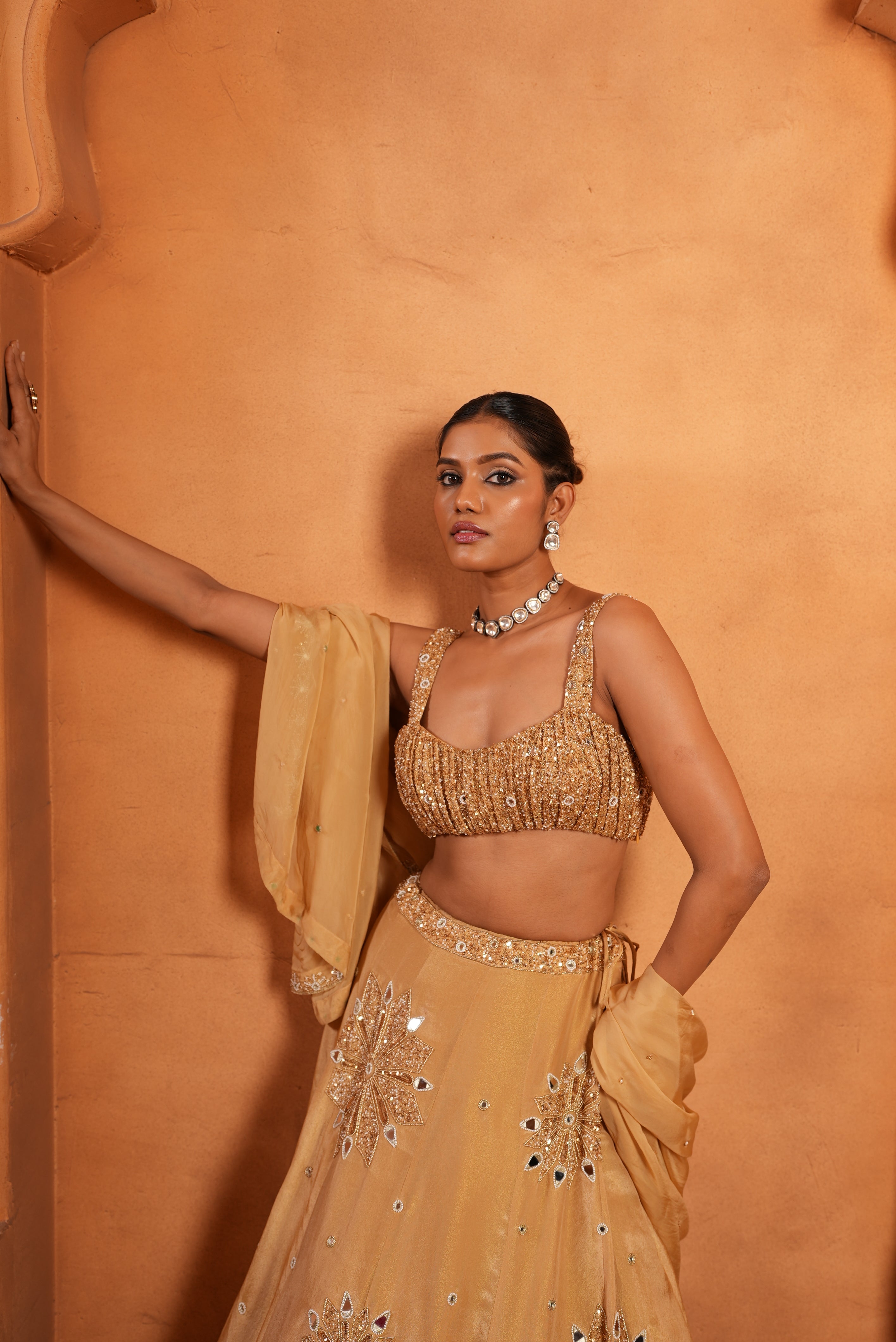 Gold (Crop-Top) Zari Lehenga