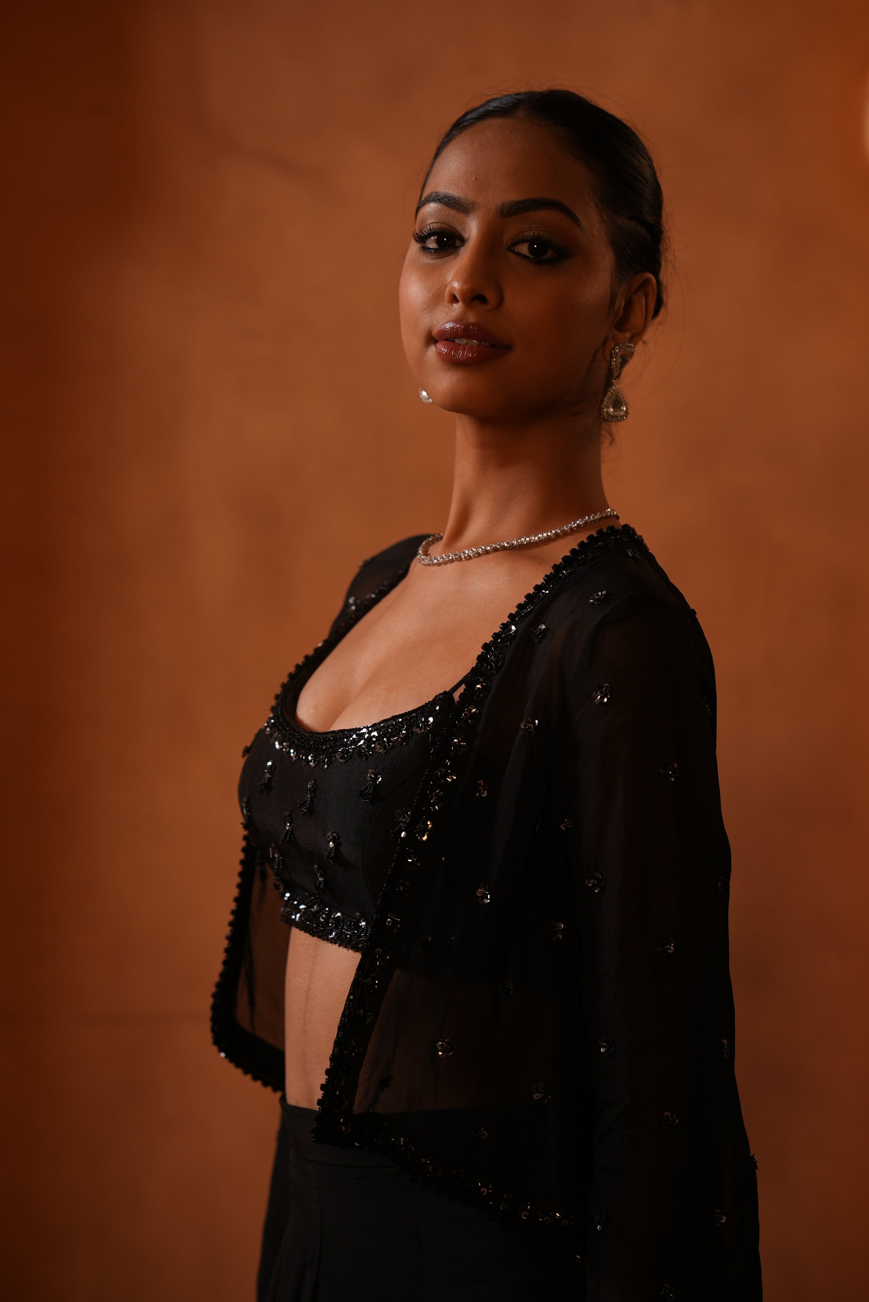 Black Tunic (Short Jacket/ Bustier/ Bell Bottom)