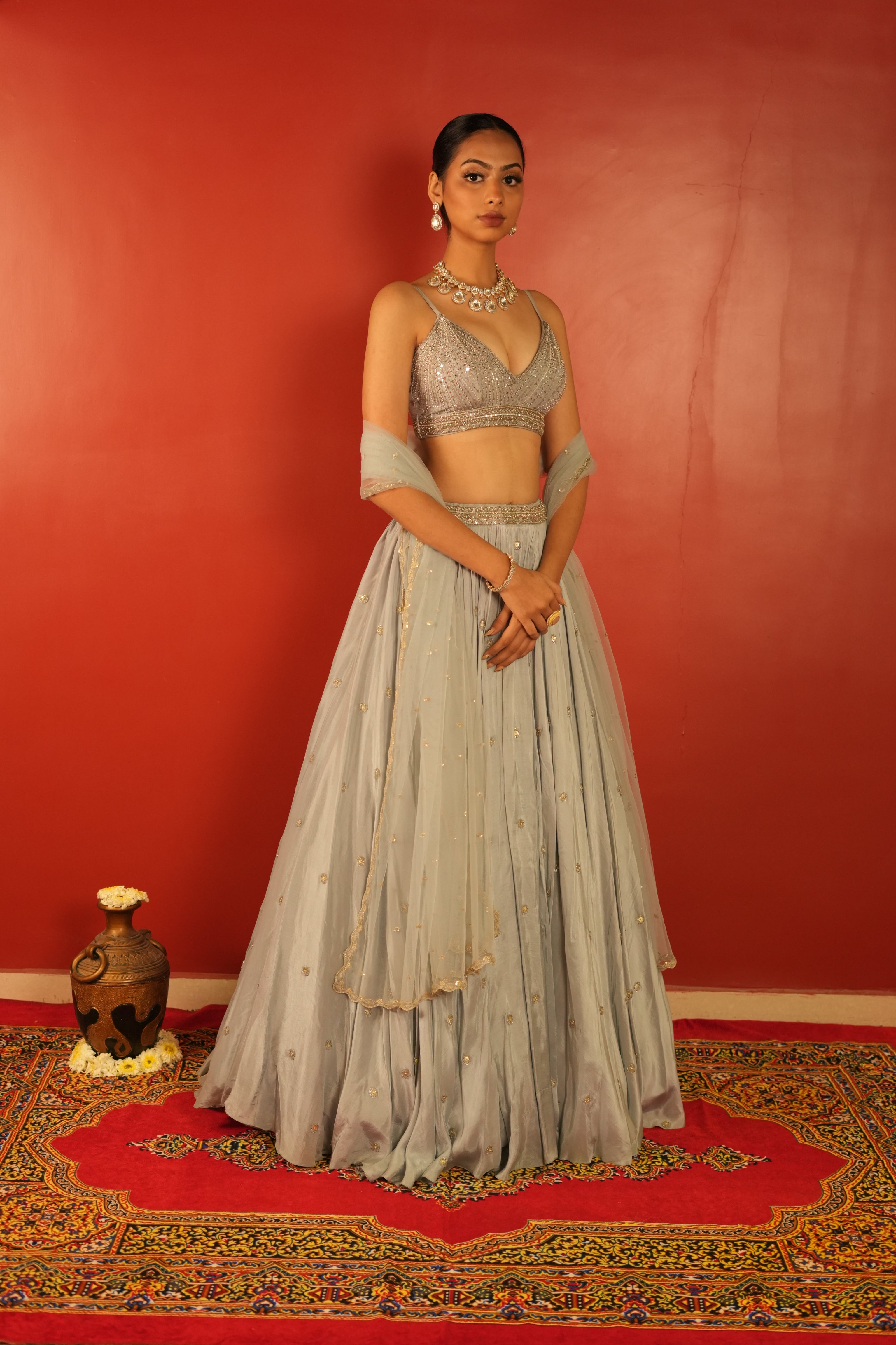 Powder Blue Lehenga Set