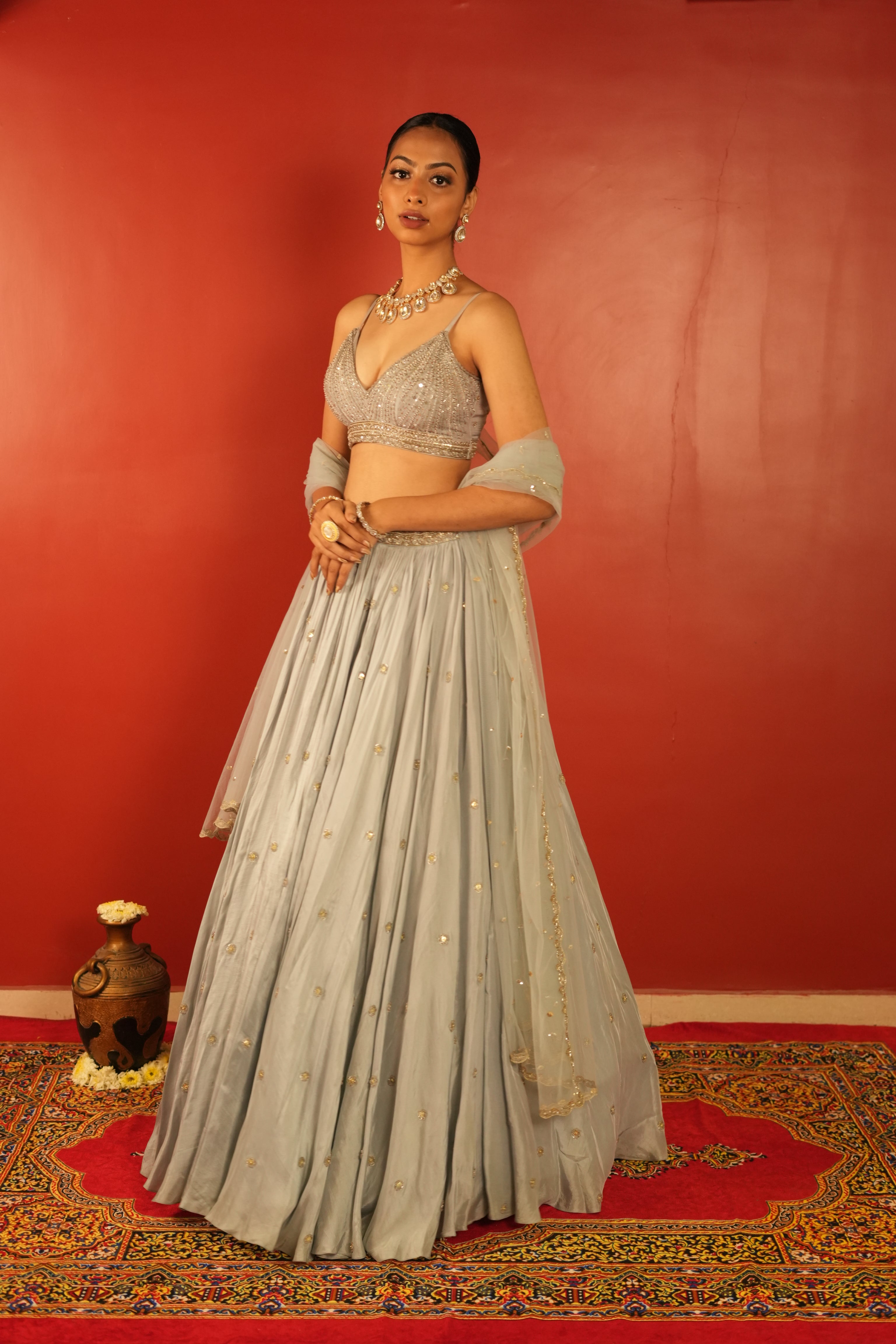 Powder Blue Lehenga Set