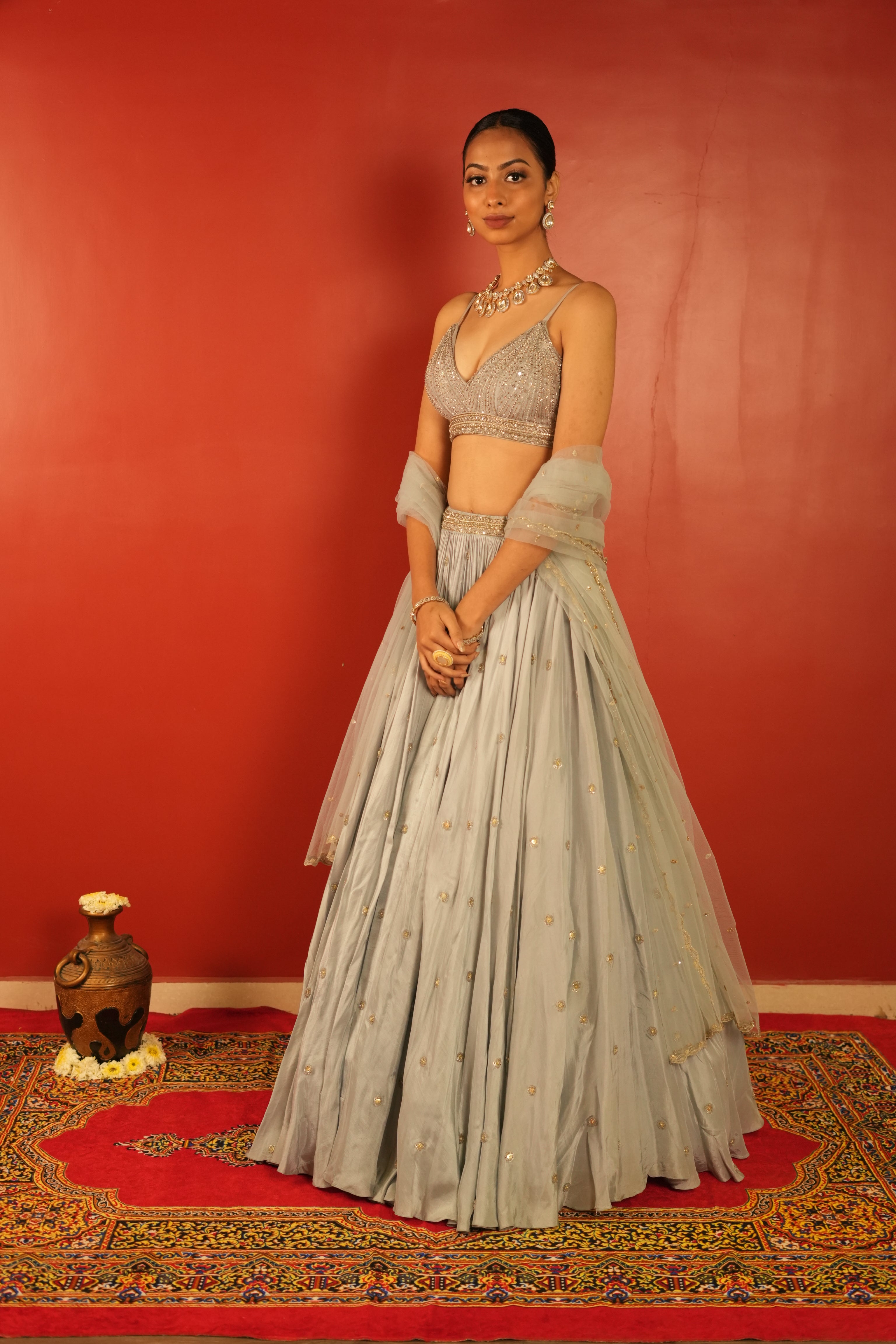 Powder Blue Lehenga Set
