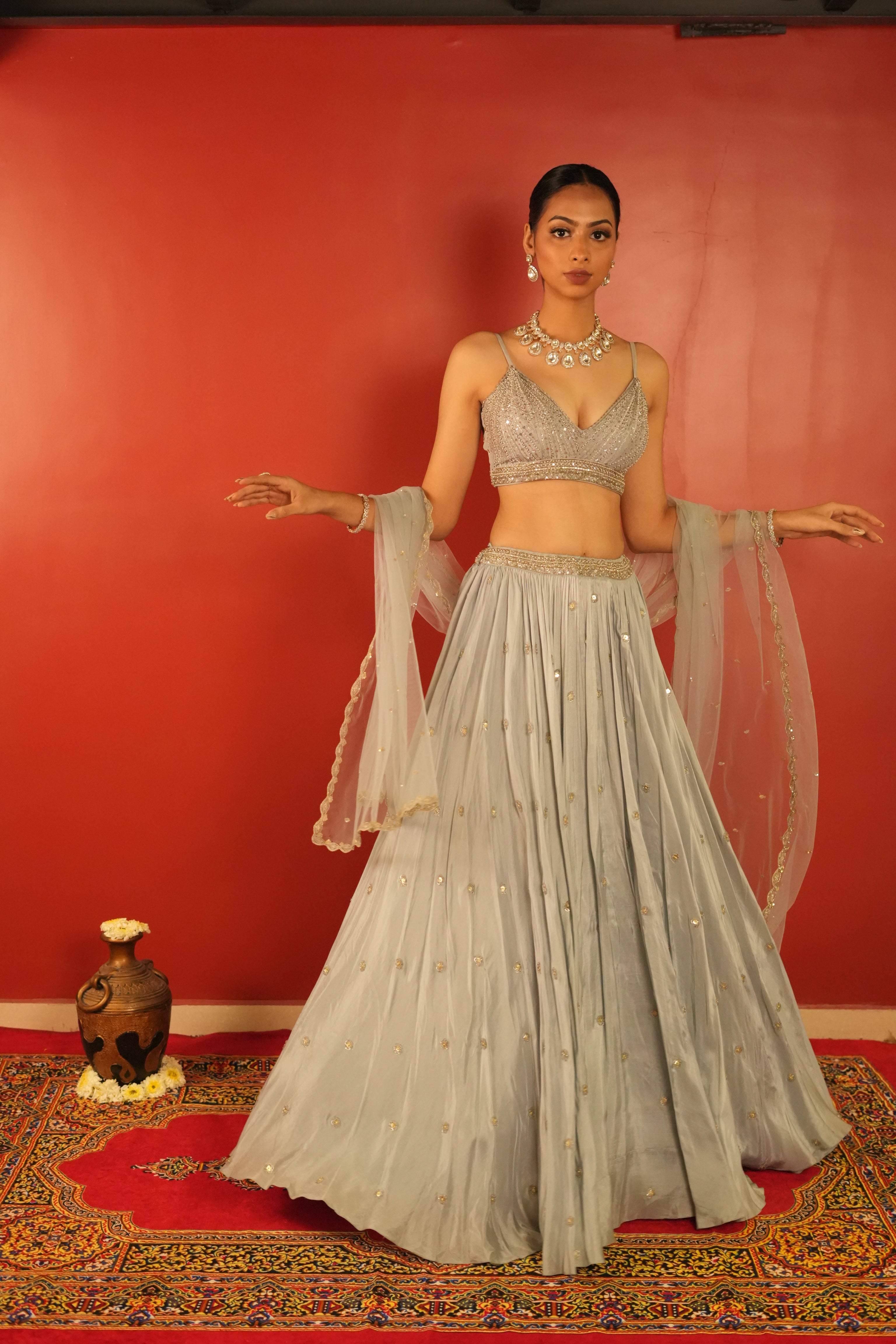Powder Blue Lehenga Set
