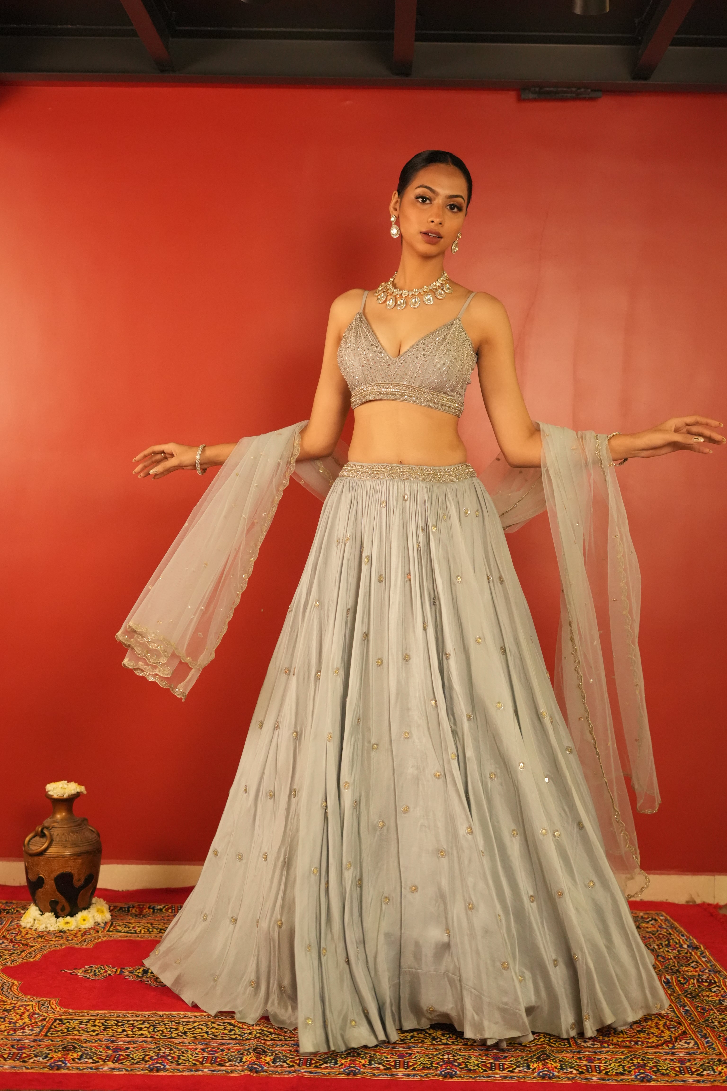 Powder Blue Lehenga Set