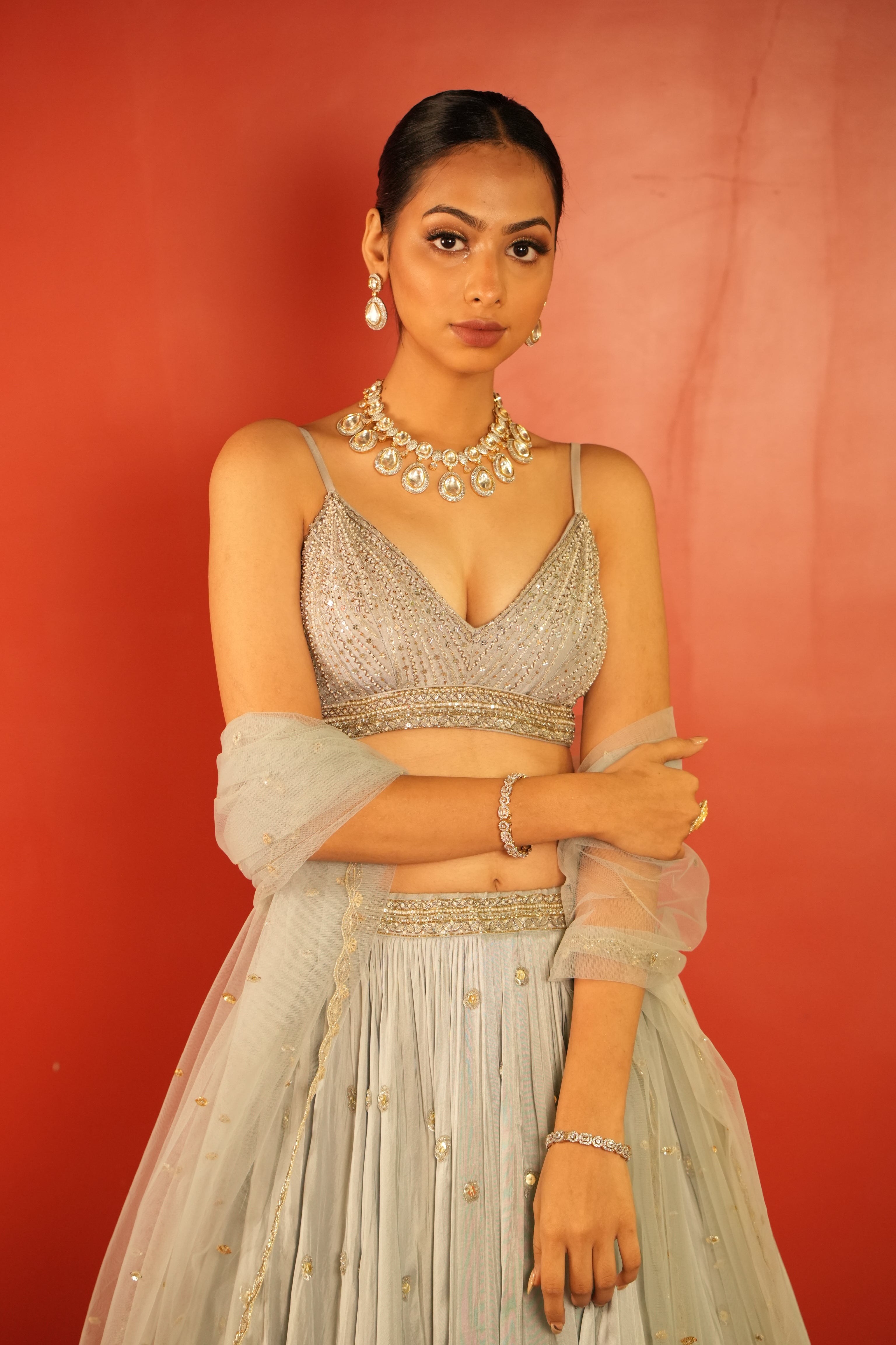 Powder Blue Lehenga Set