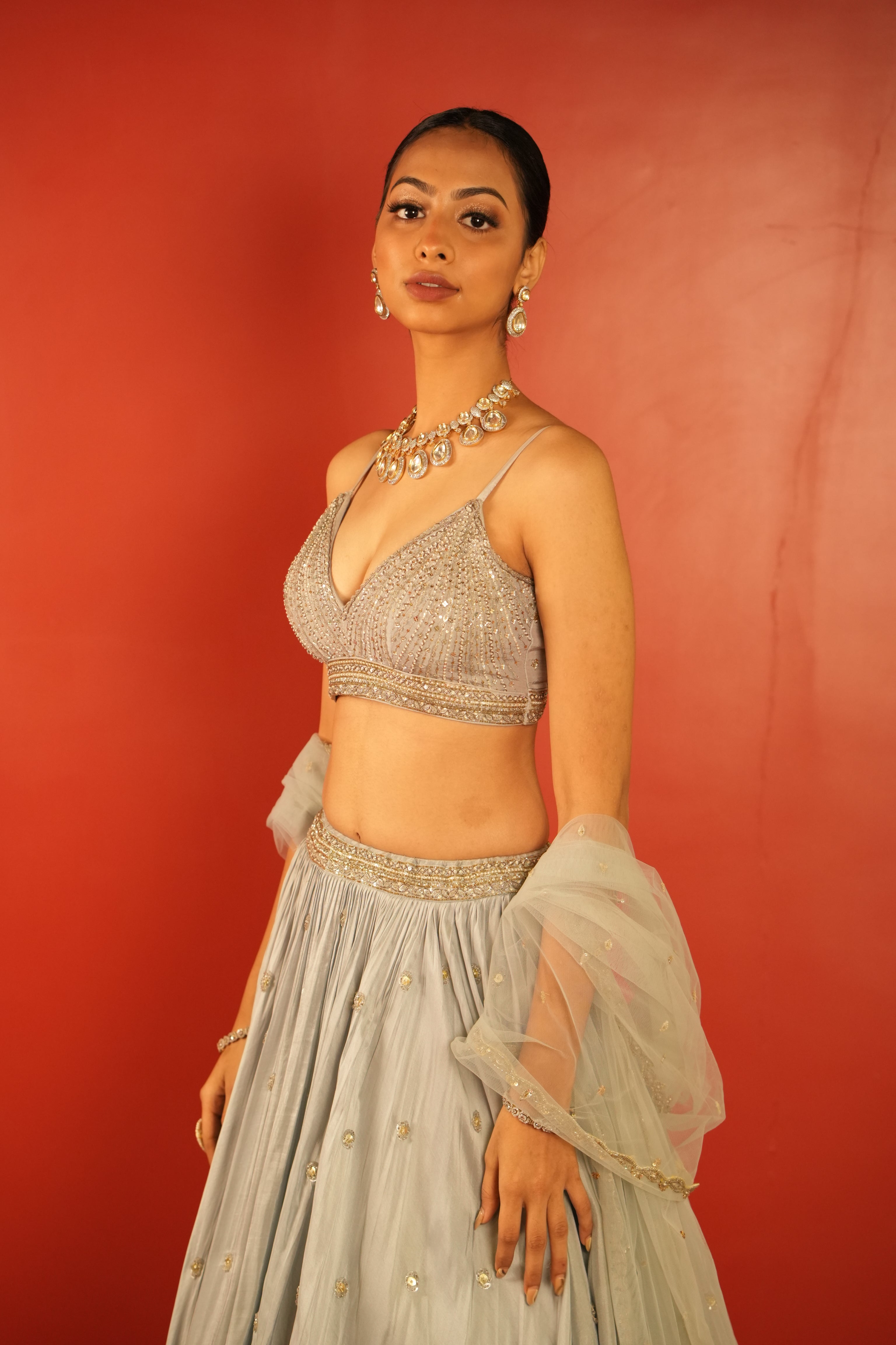 Powder Blue Lehenga Set