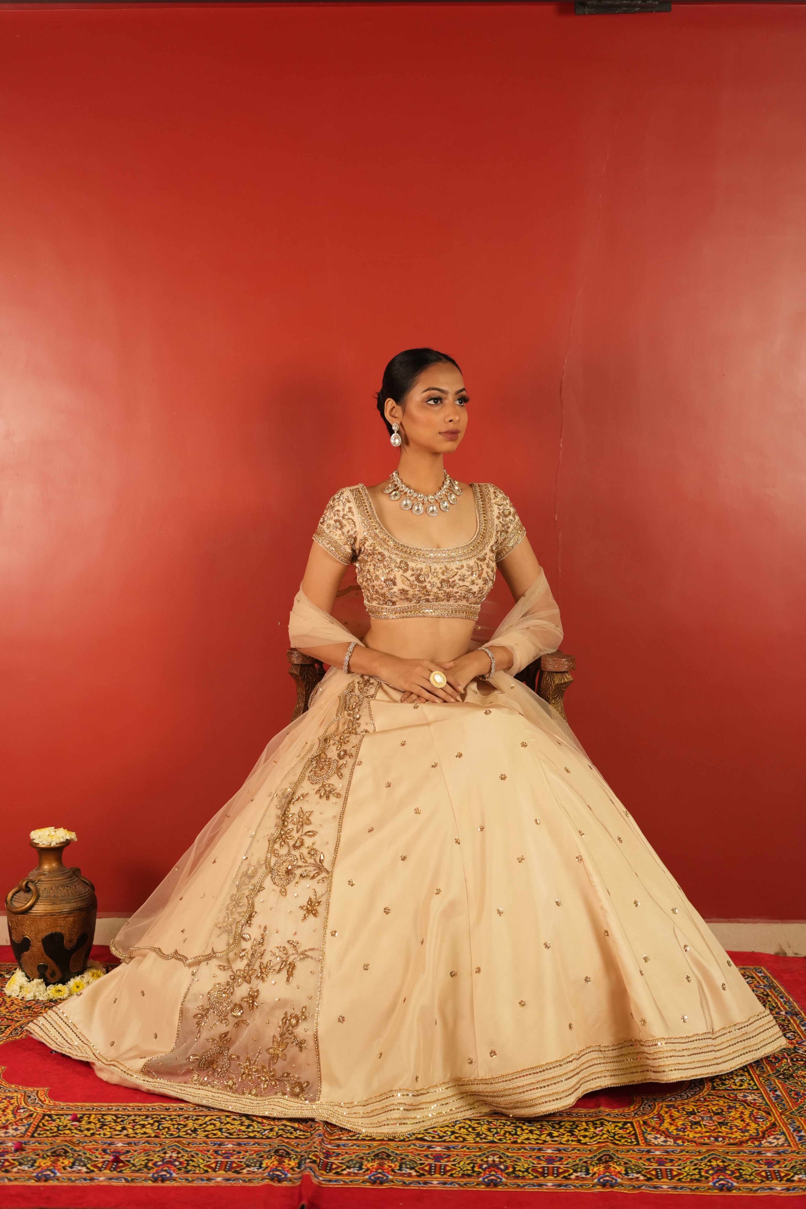 Ivory Lehenga Set