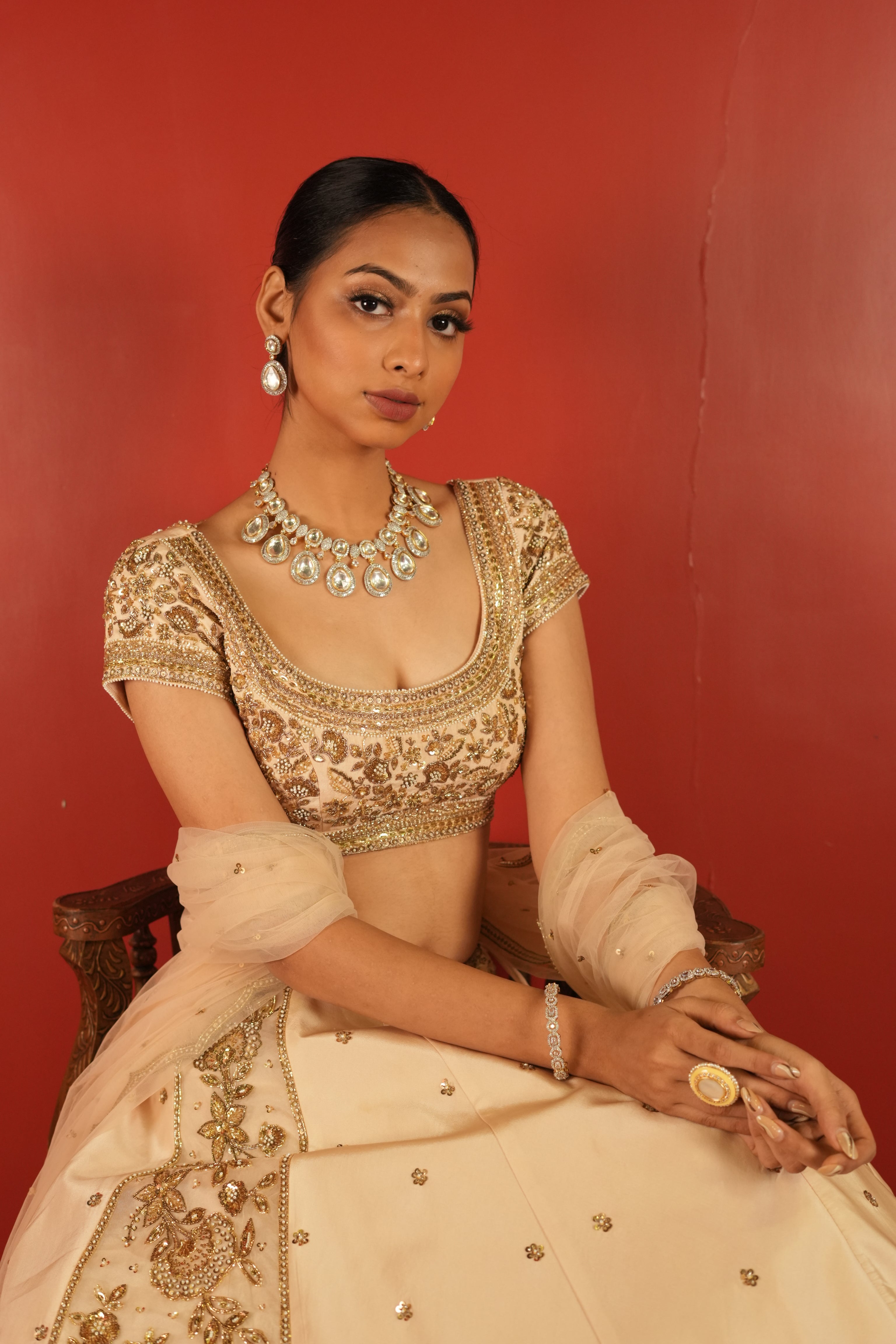 Ivory Lehenga Set