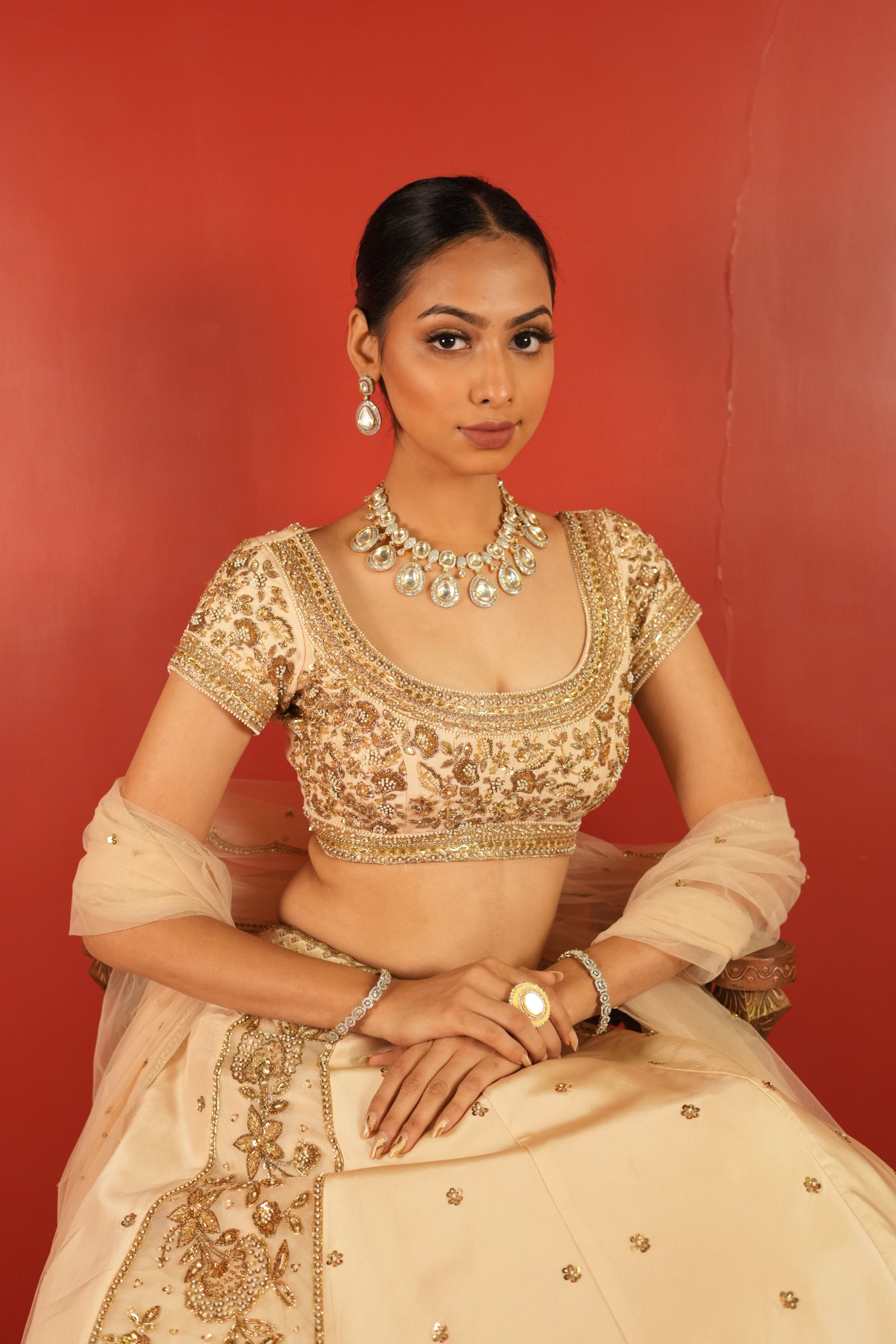 Ivory Lehenga Set