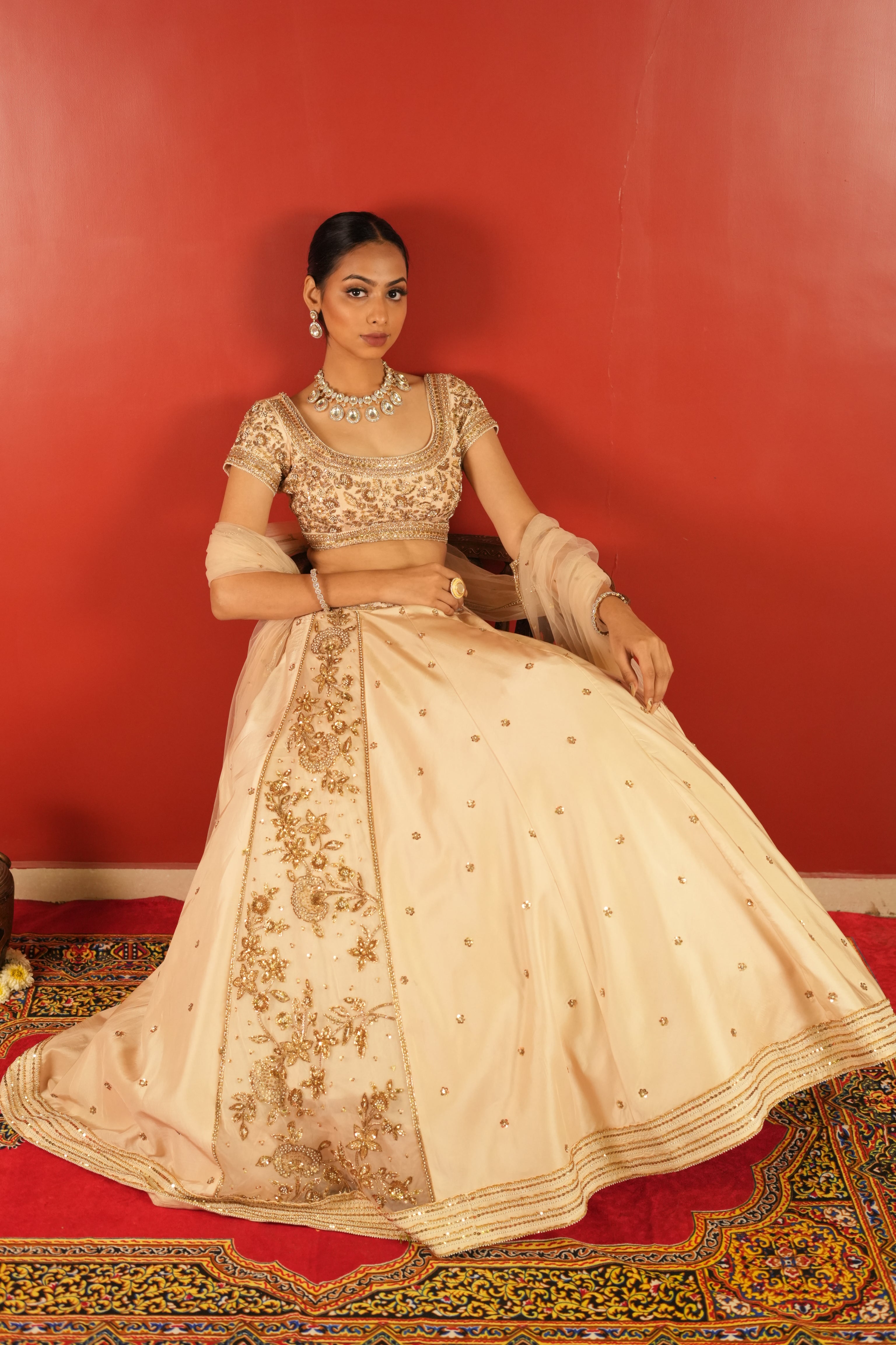 Ivory Lehenga Set