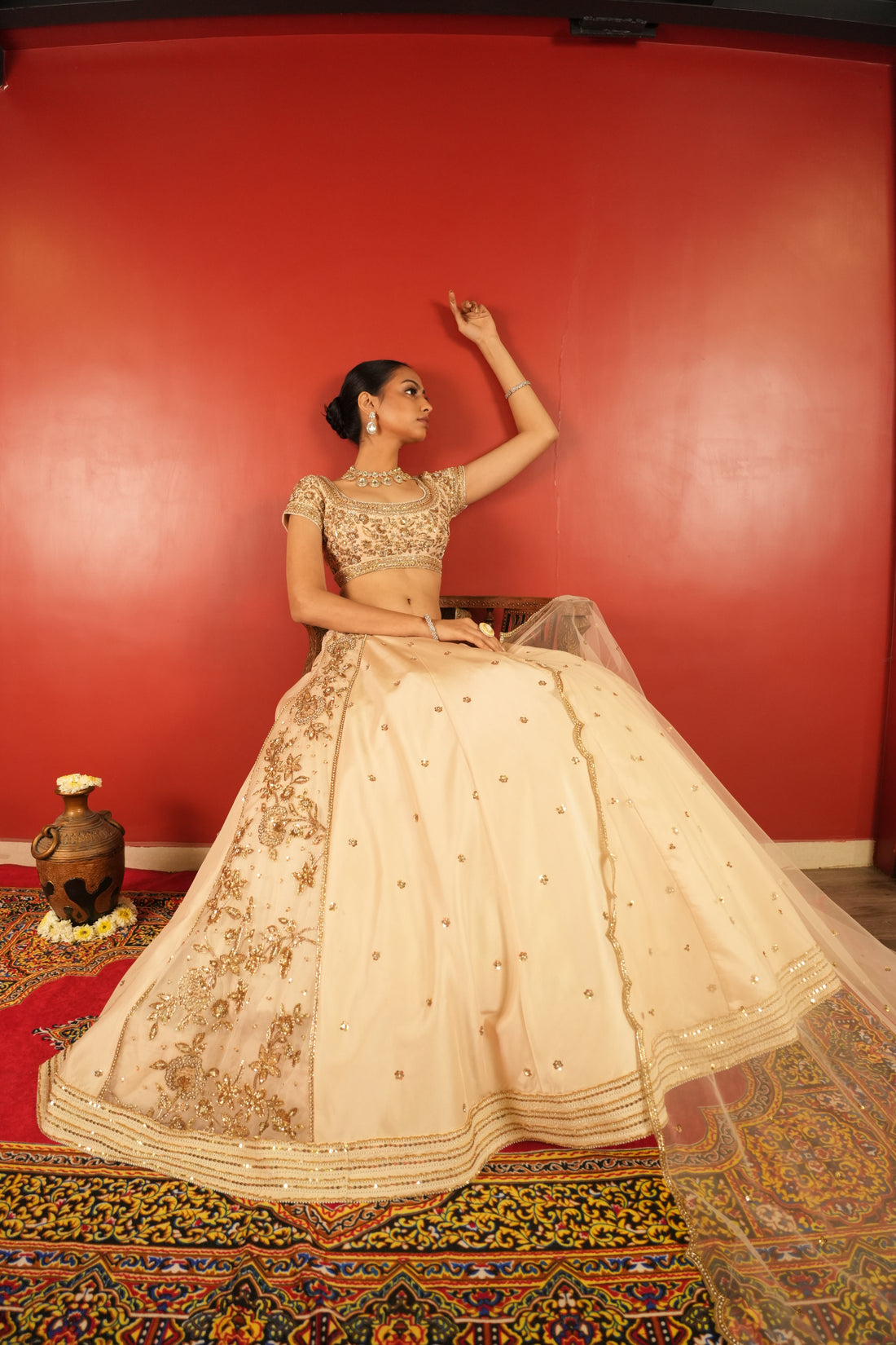 Ivory Lehenga Set