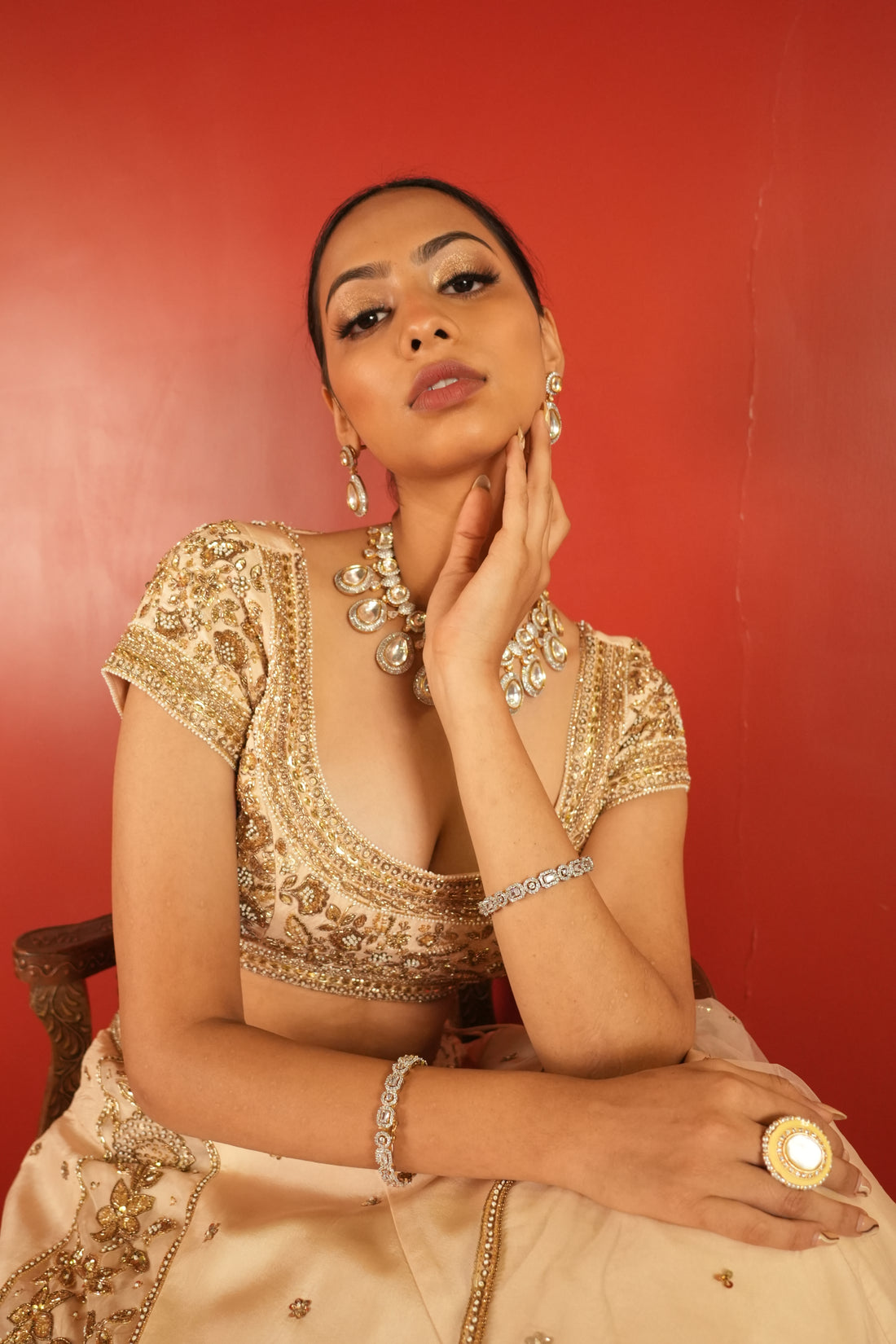 Ivory Lehenga Set