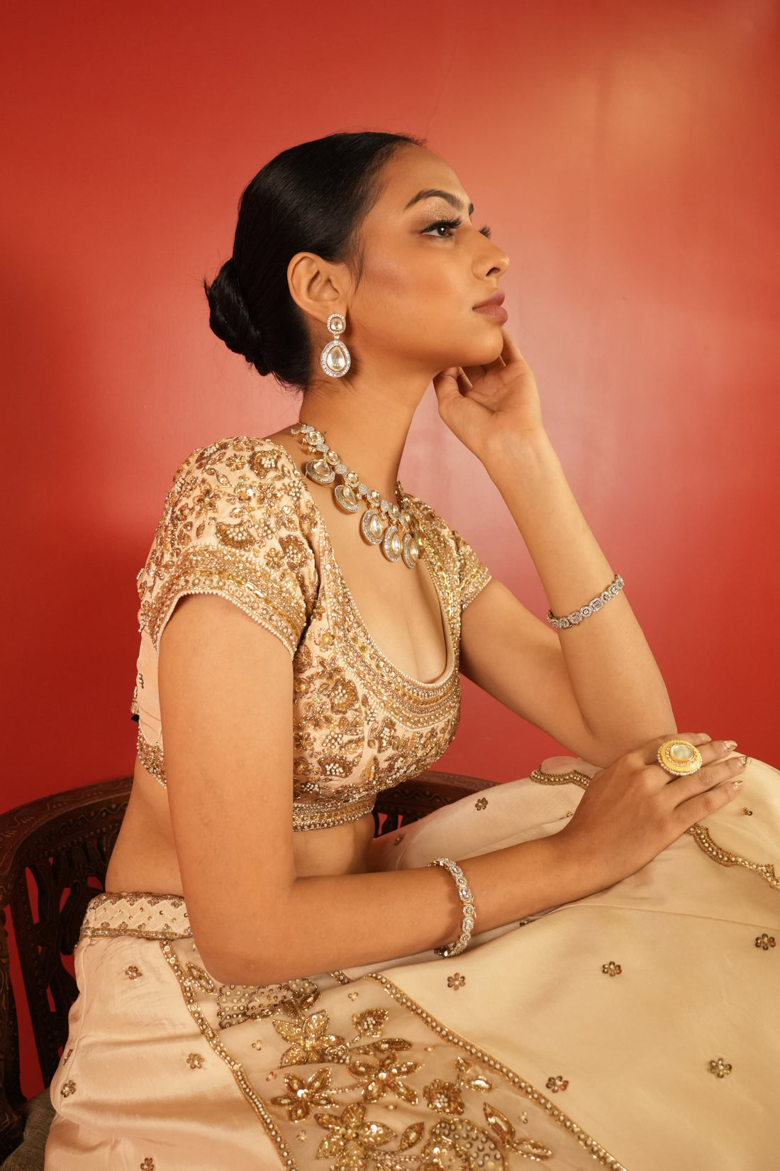 Ivory Lehenga Set