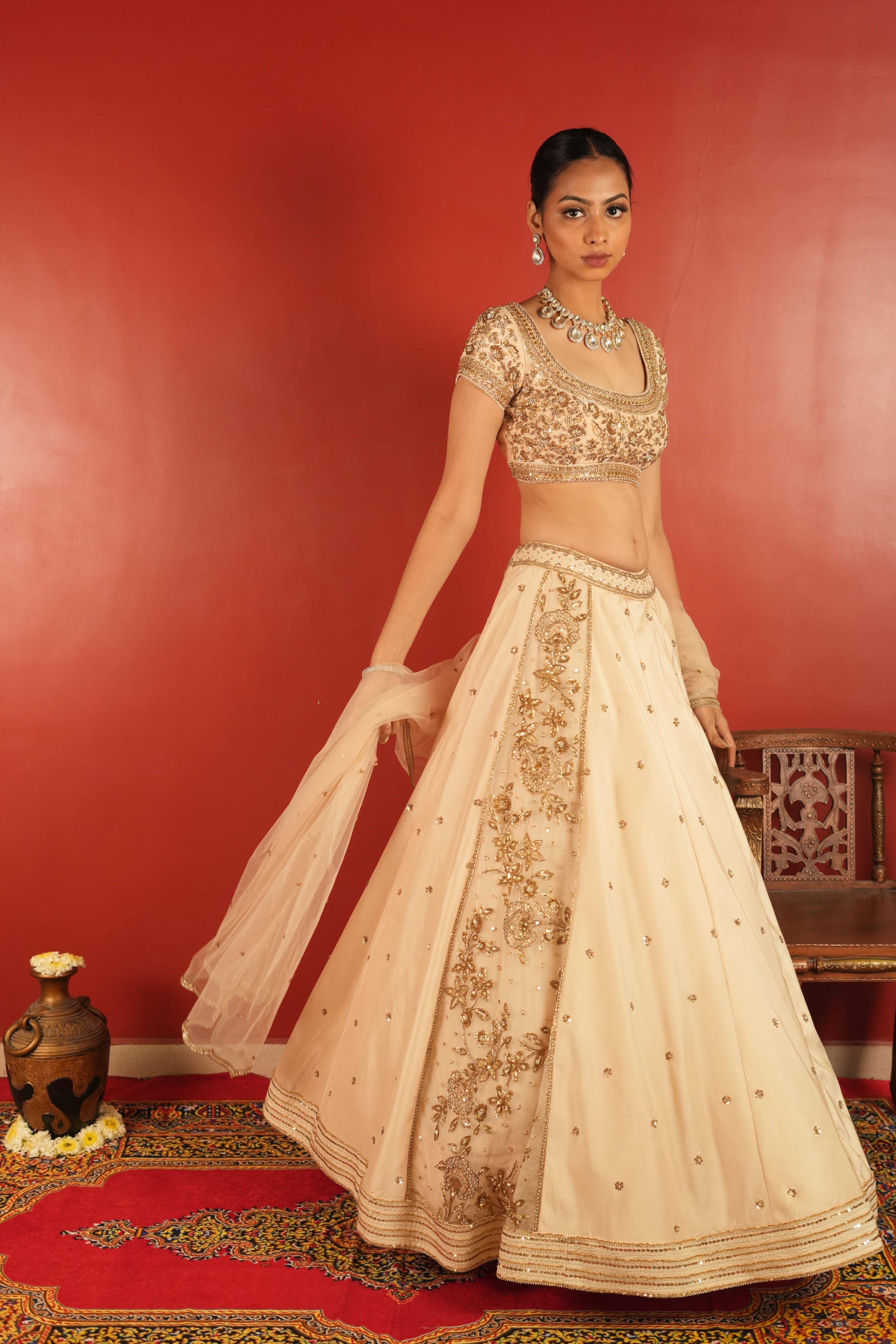 Ivory Lehenga Set