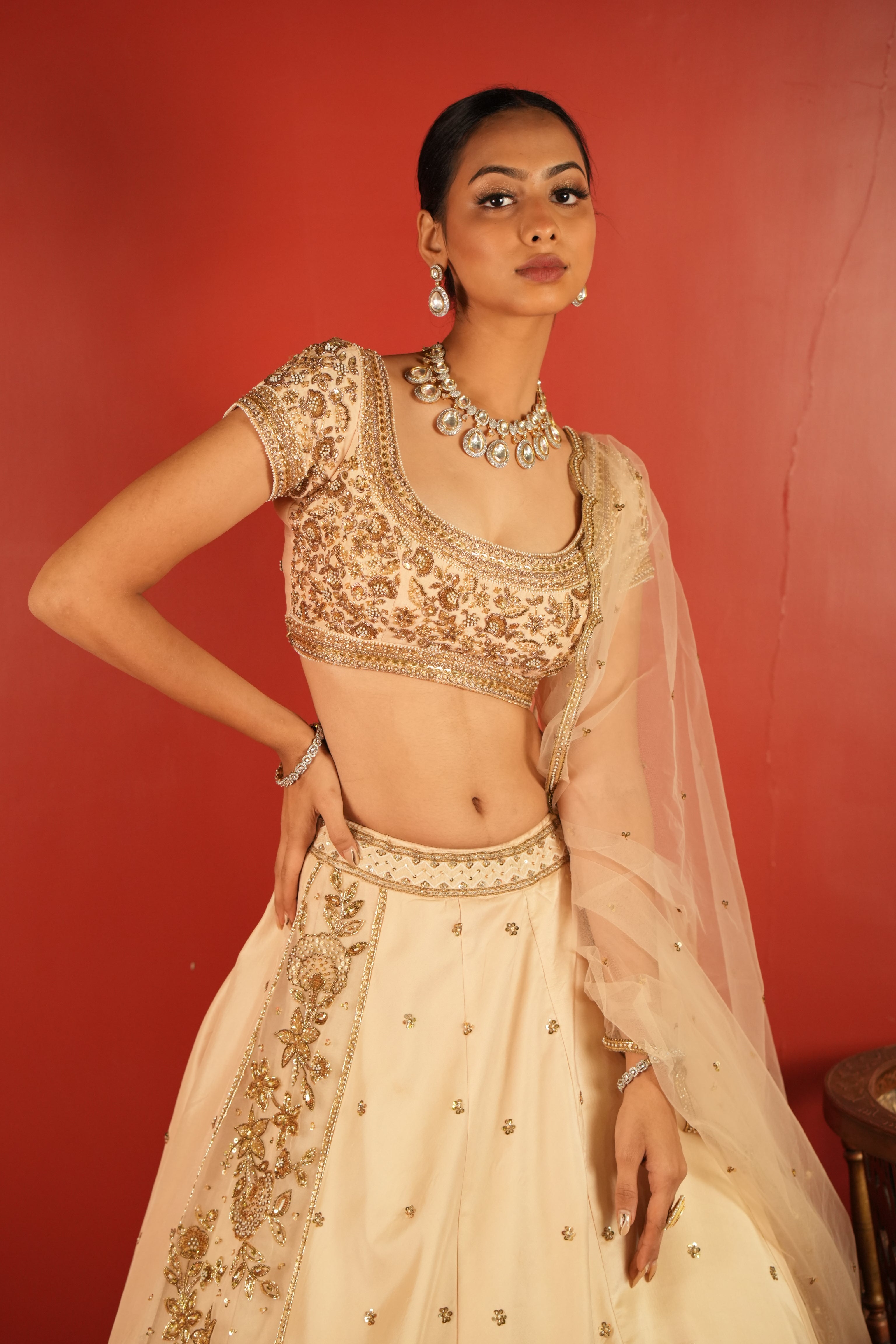 Ivory Lehenga Set