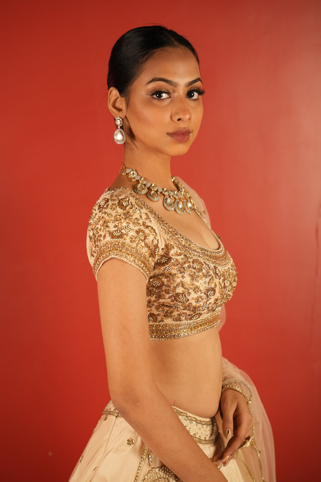 Ivory Lehenga Set