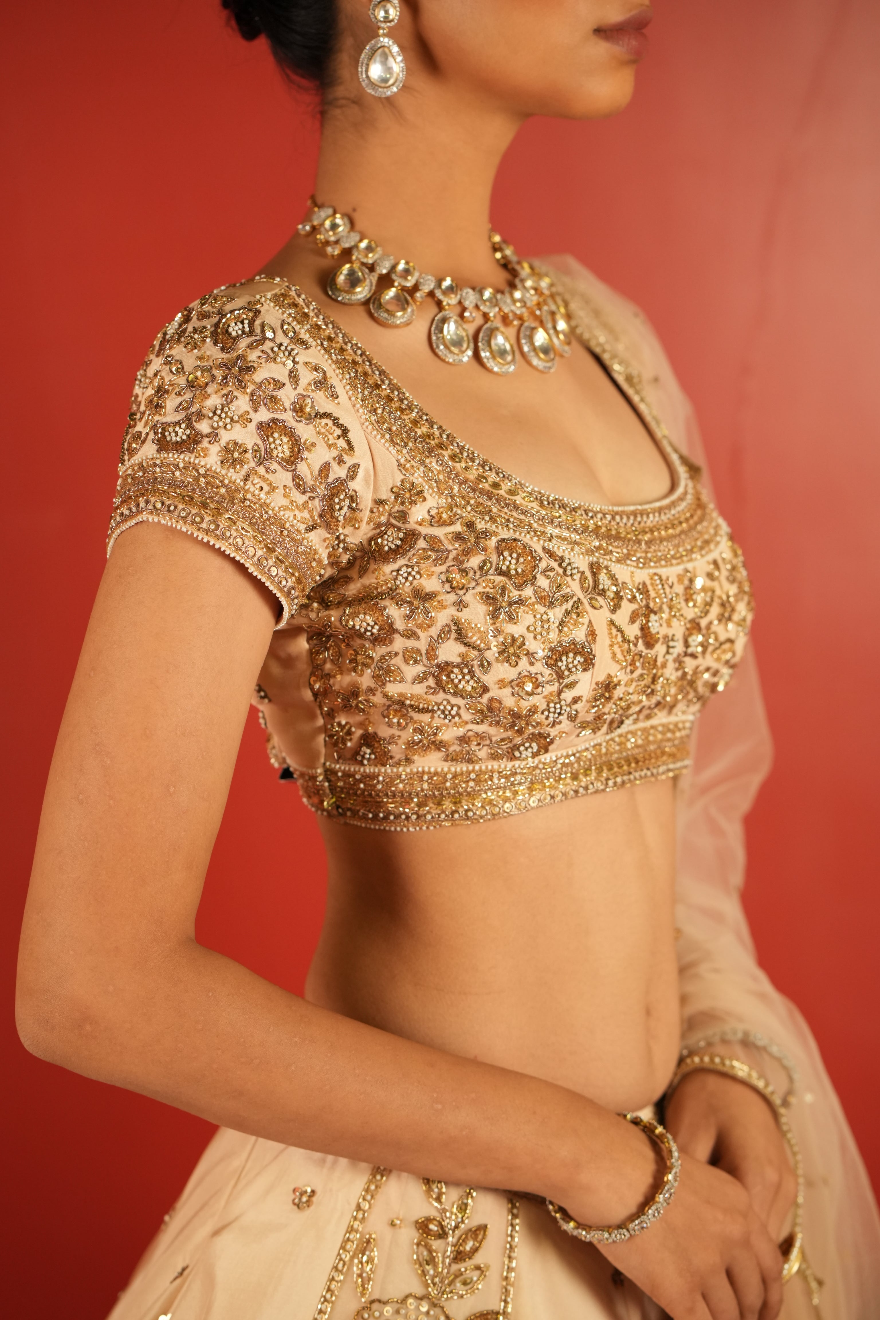 Ivory Lehenga Set
