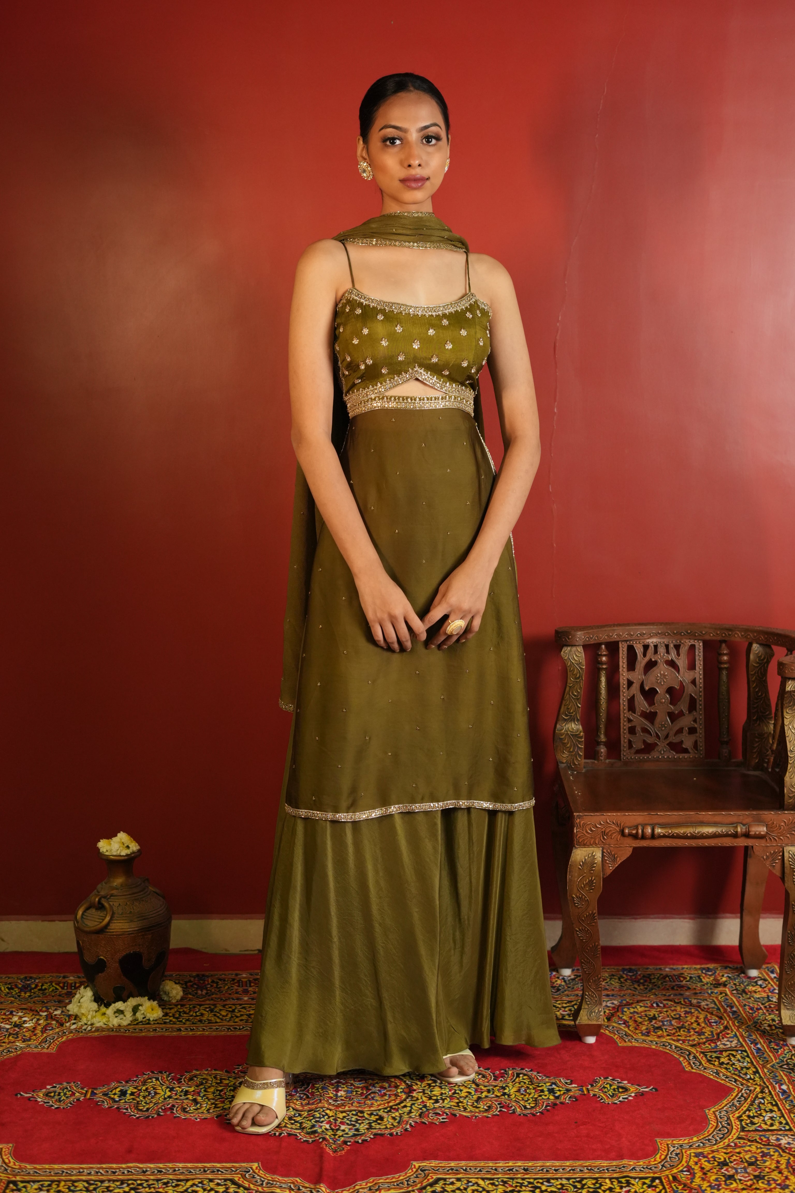 Mehendi Green Sharara Set