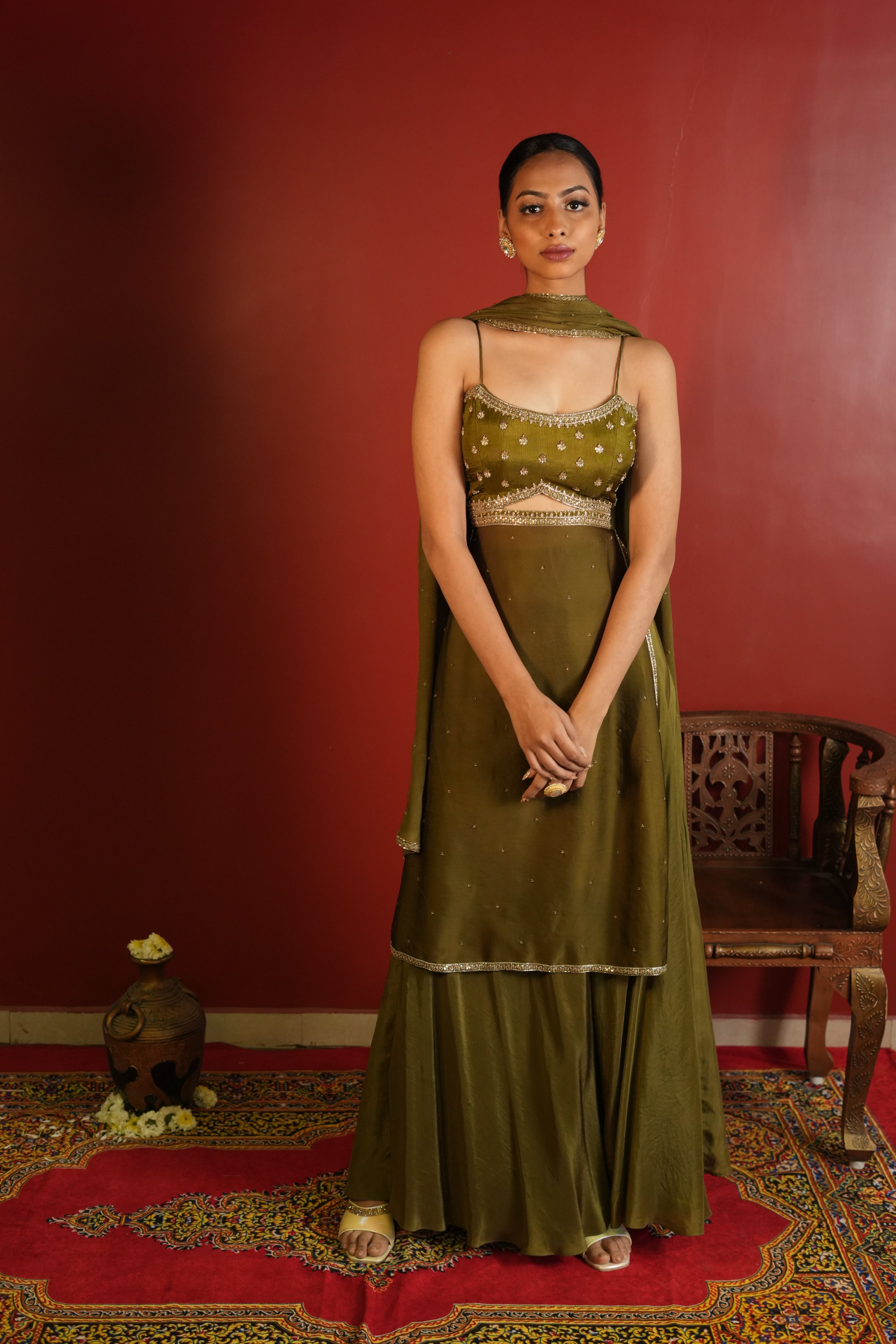 Mehendi Green Sharara Set
