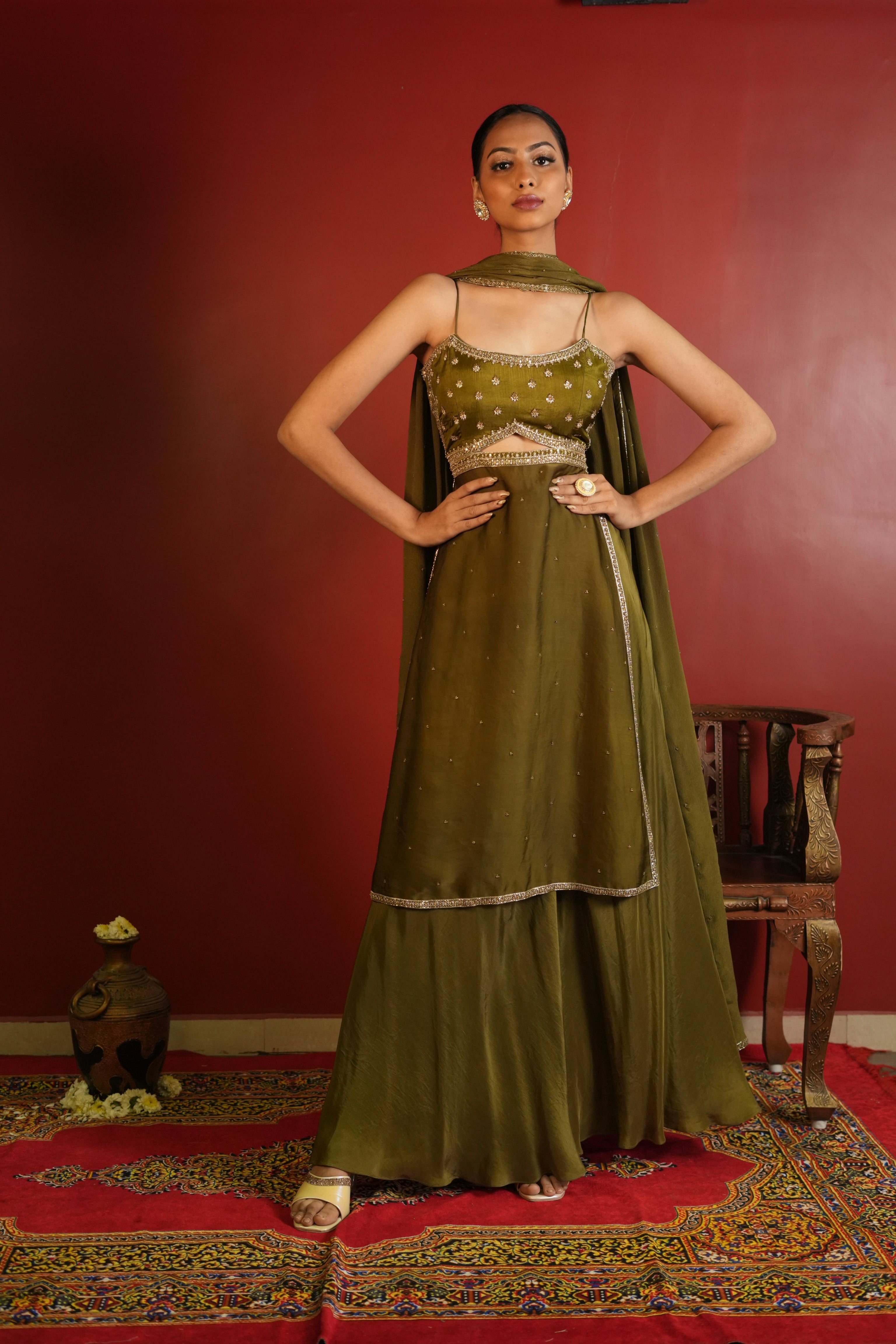 Mehendi Green Sharara Set