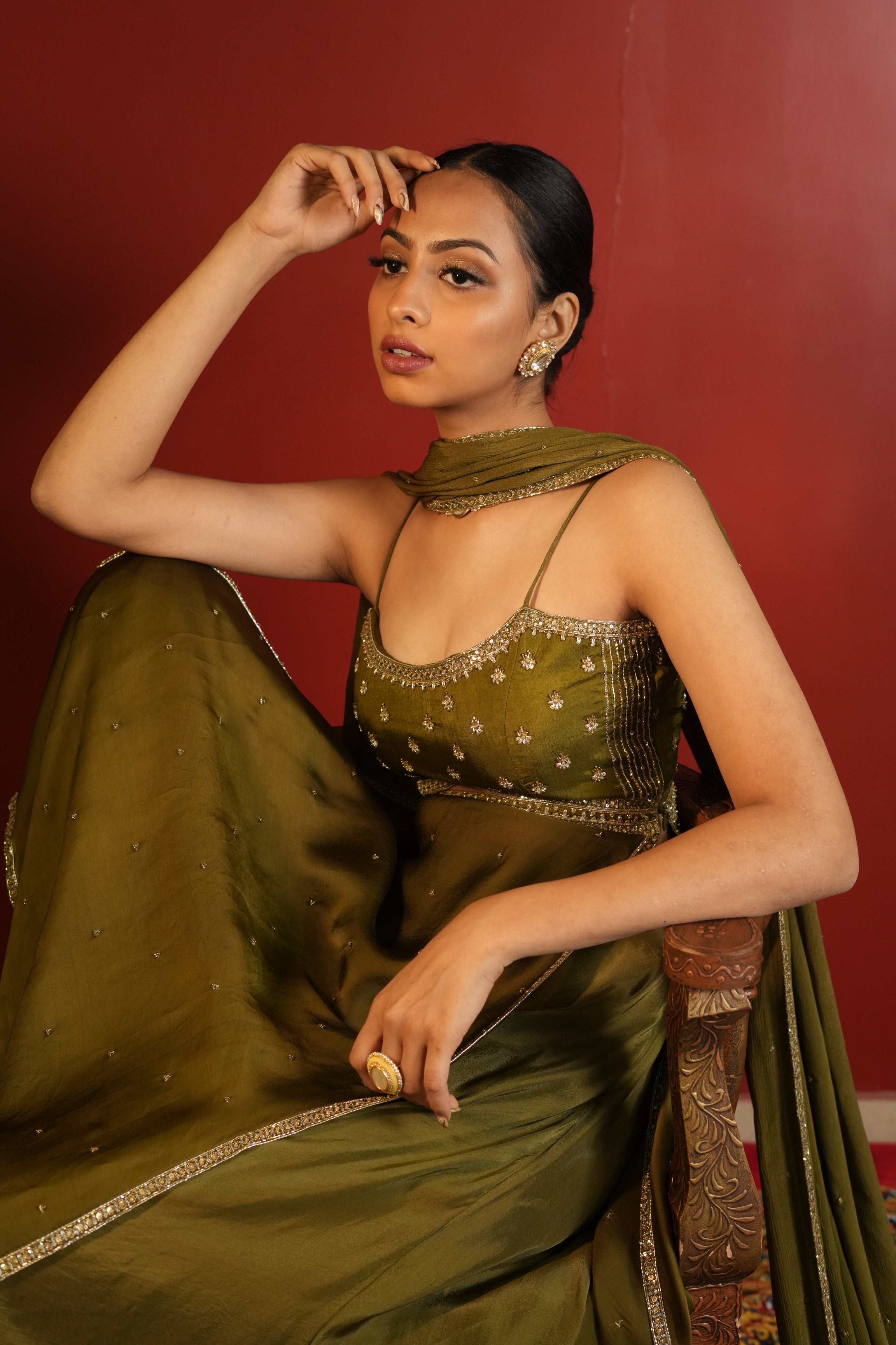 Mehendi Green Sharara Set