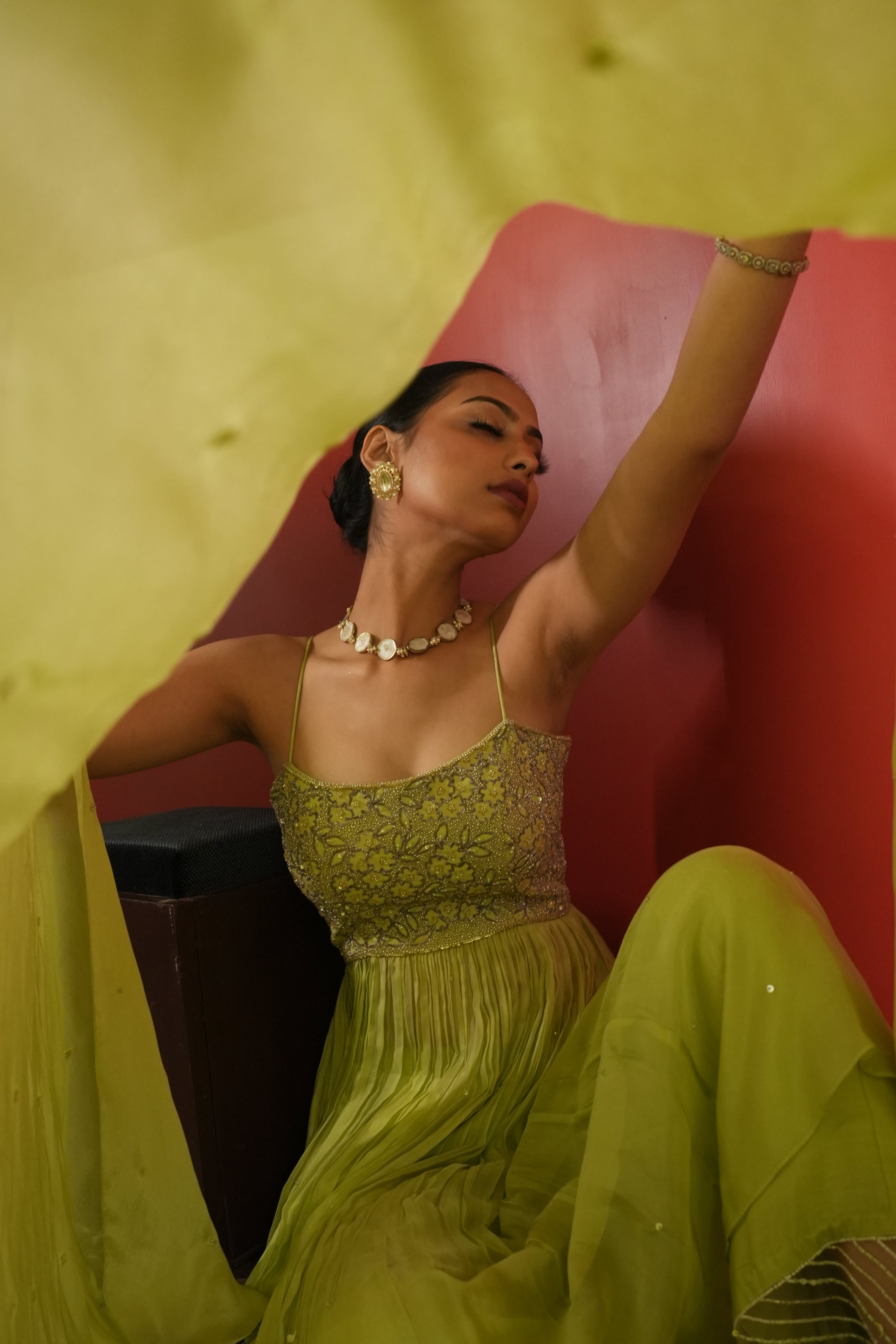 Light Green Dress With Pants