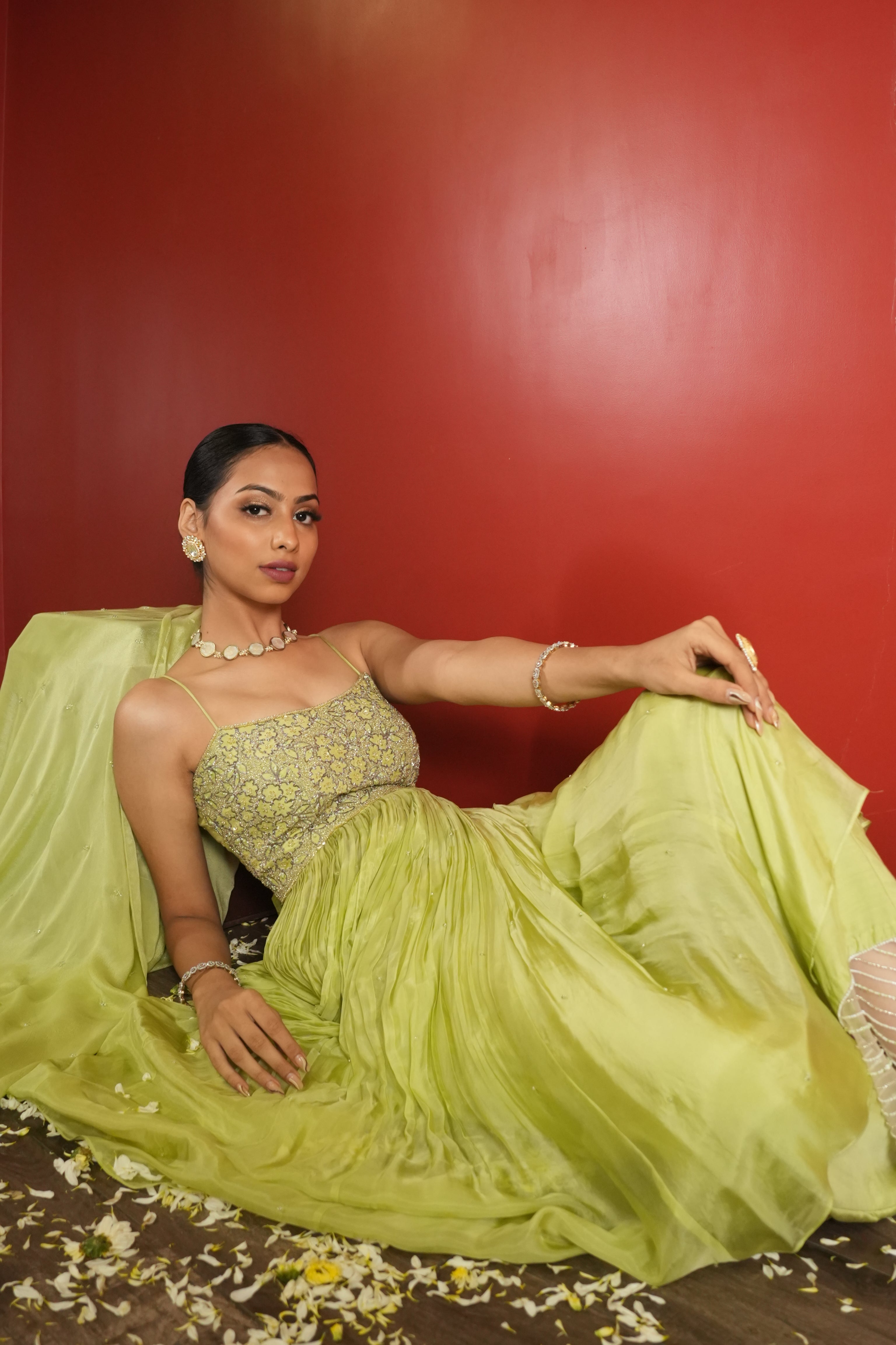 Light Green Dress With Pants