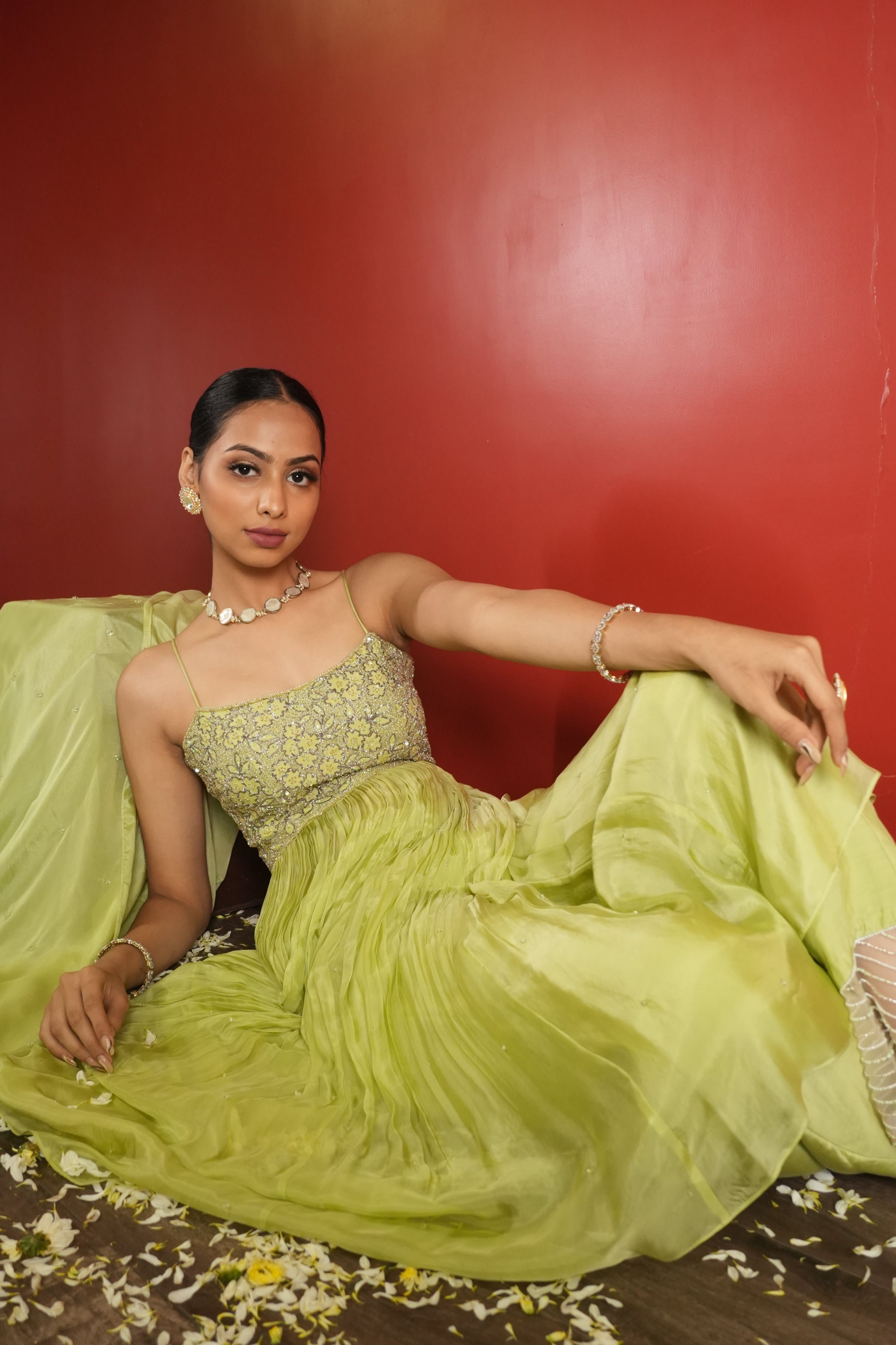 Light Green Dress With Pants