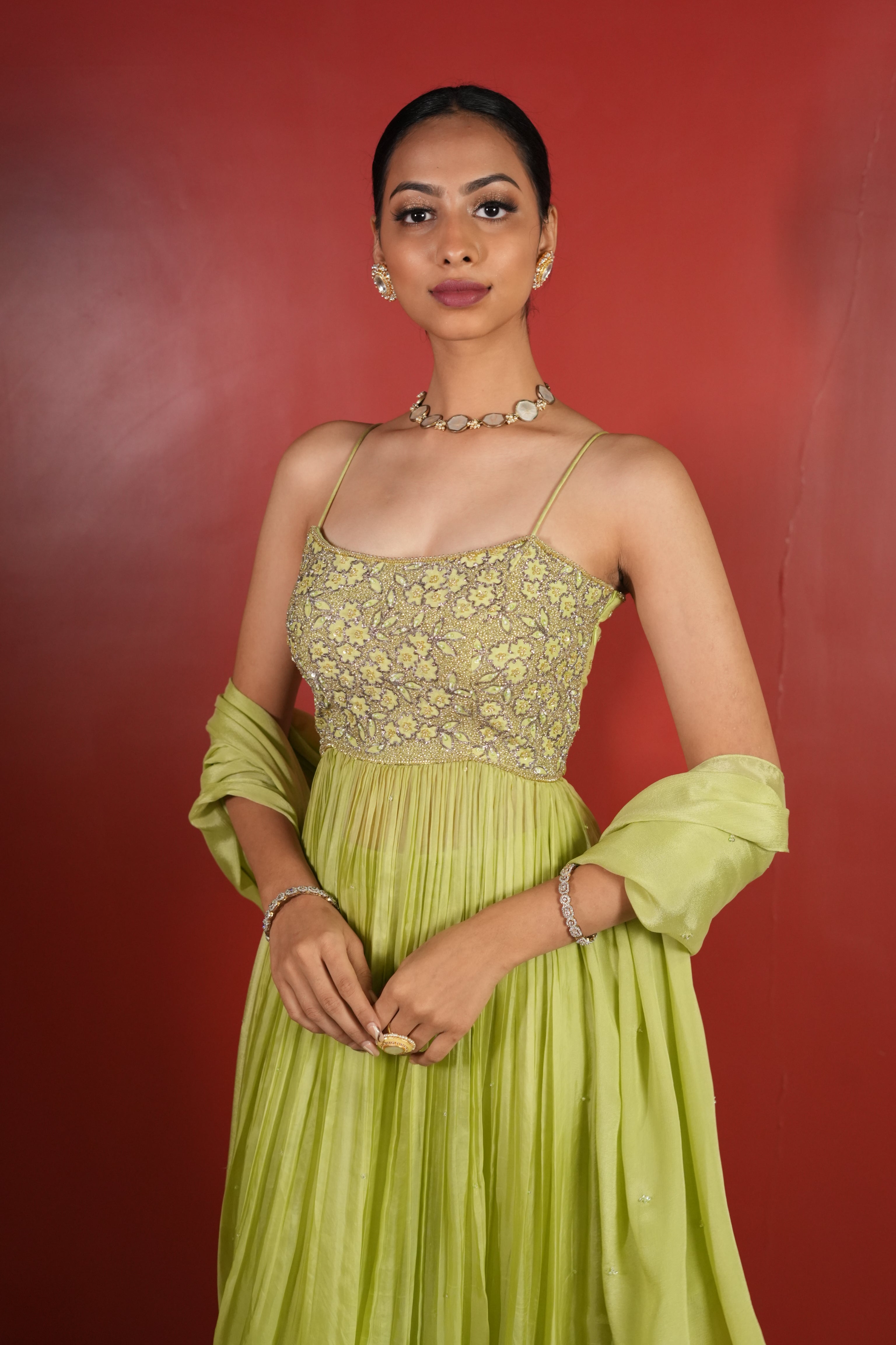 Light Green Dress With Pants