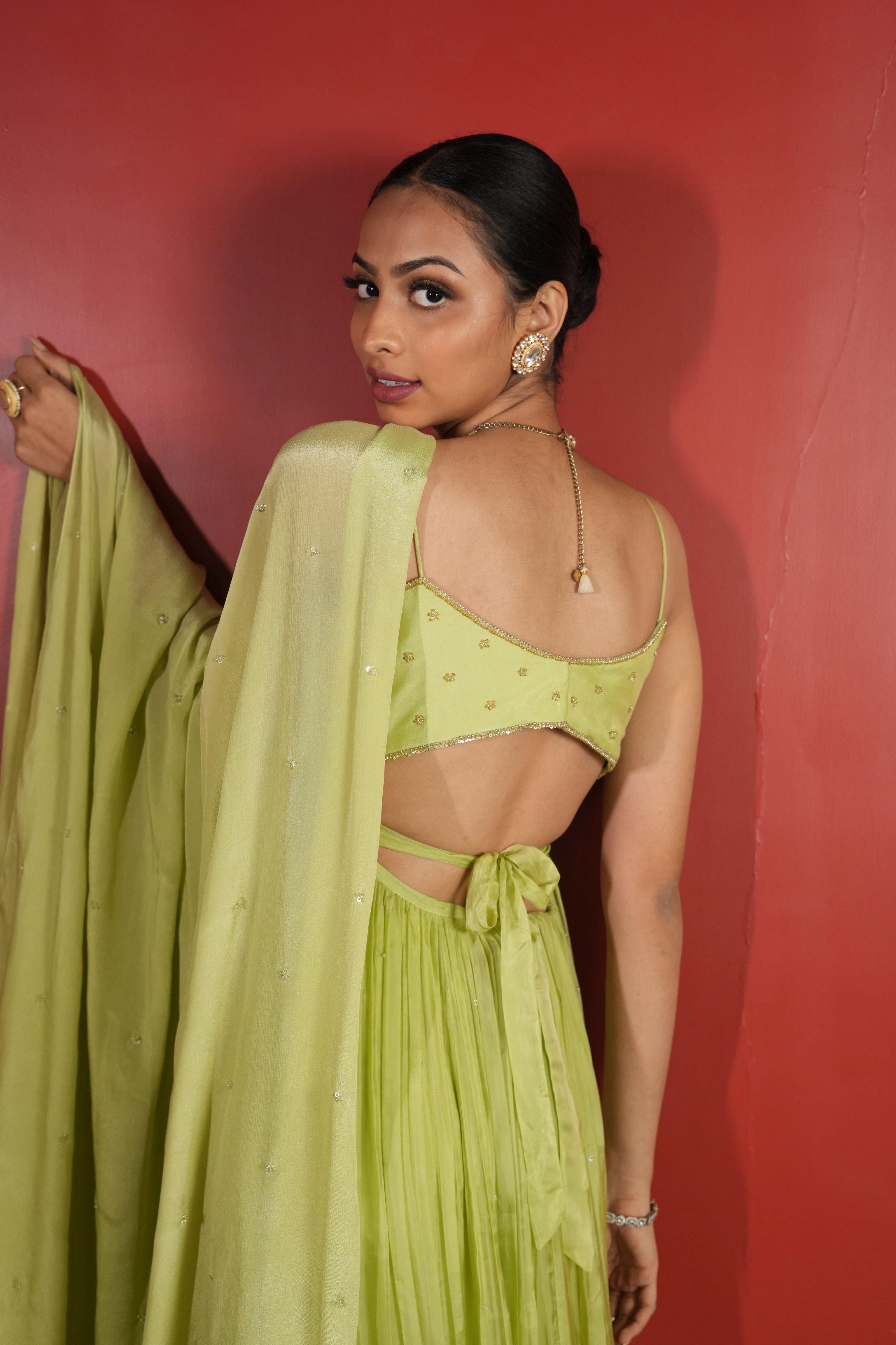 Light Green Dress With Pants