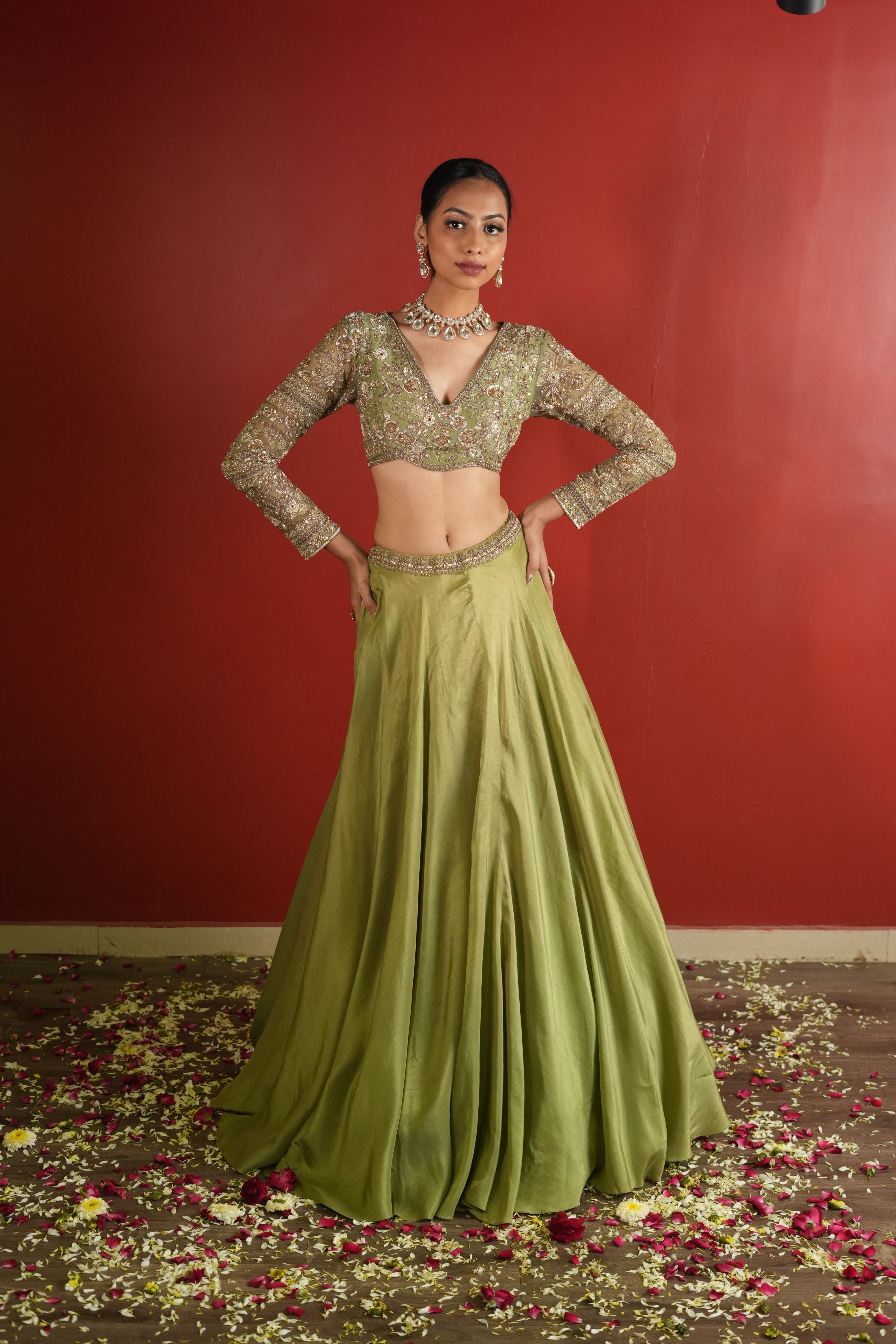Green Lehenga Set