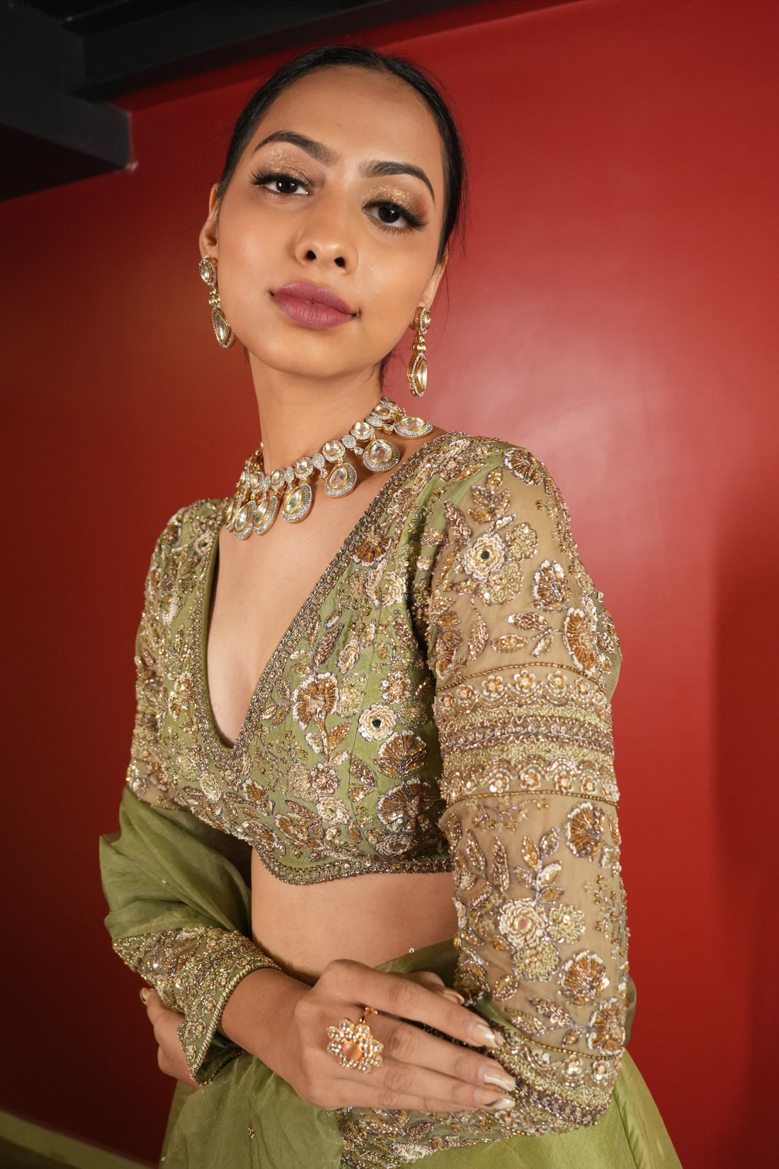 Green Lehenga Set