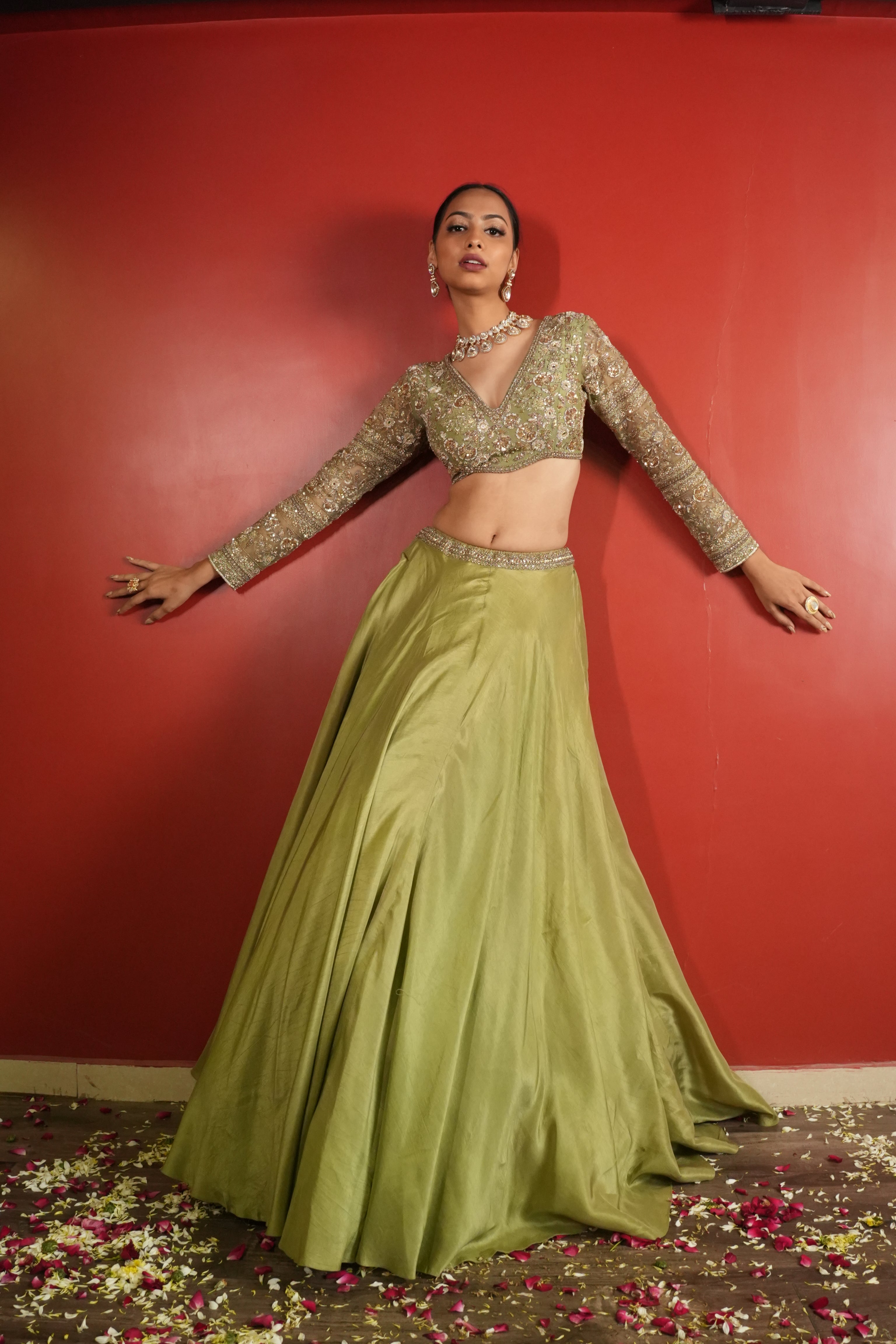 Green Lehenga Set