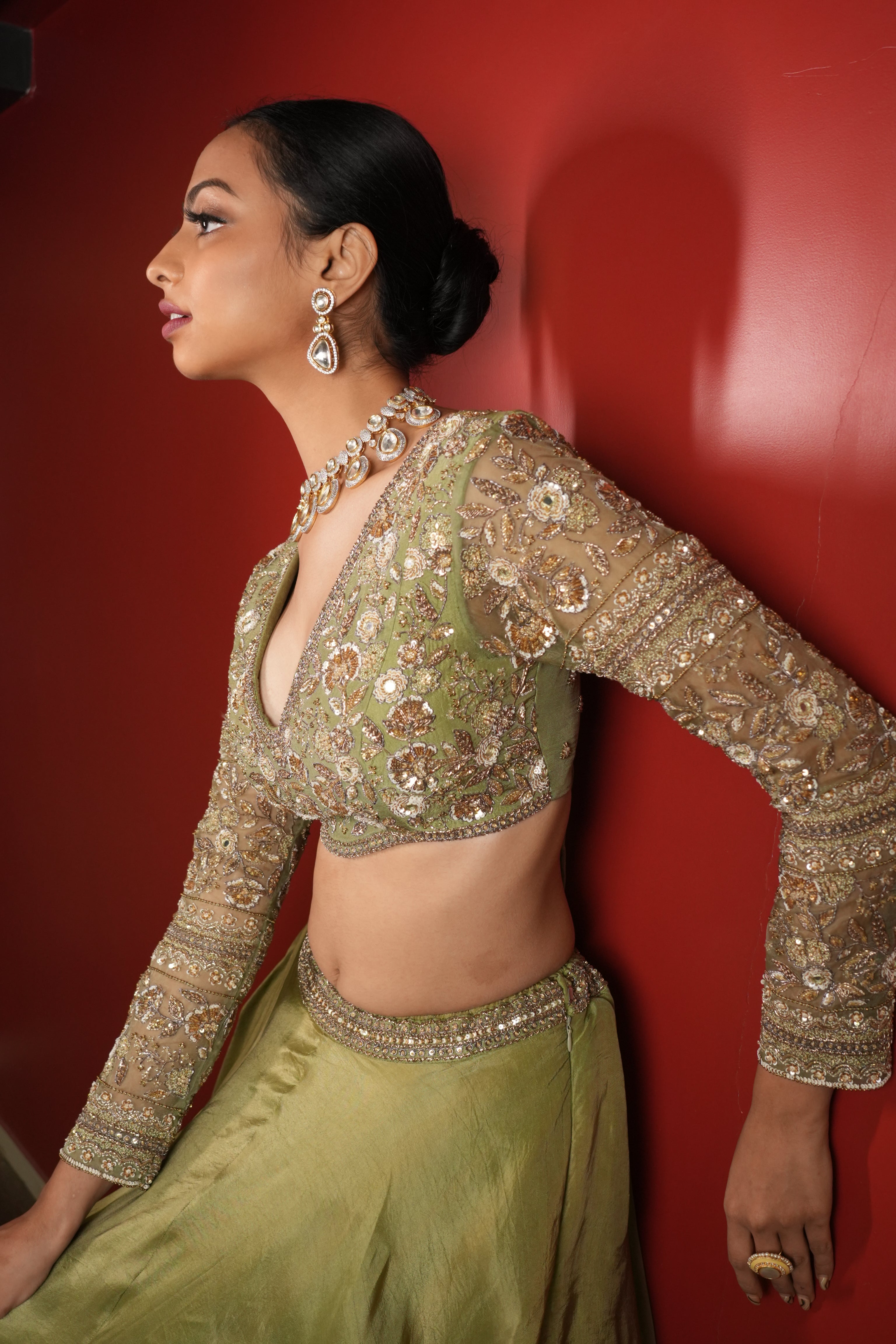 Green Lehenga Set