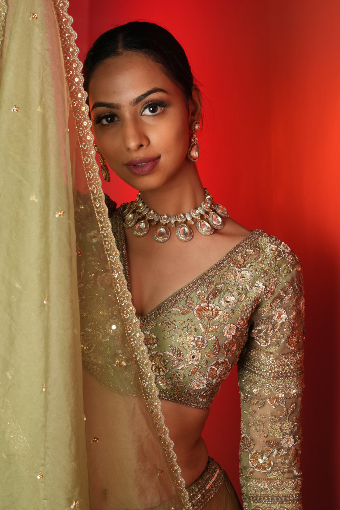 Green Lehenga Set
