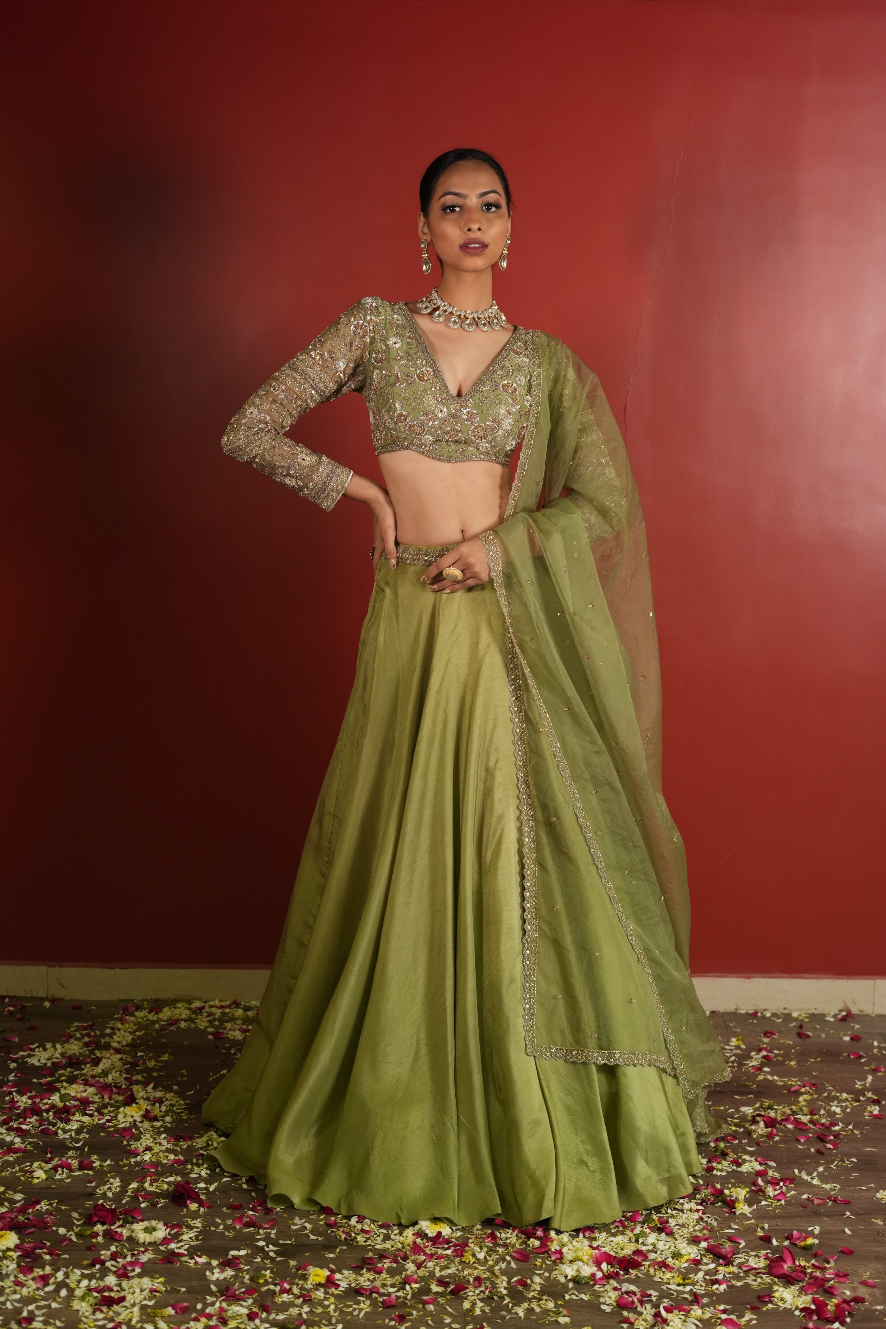 Green Lehenga Set
