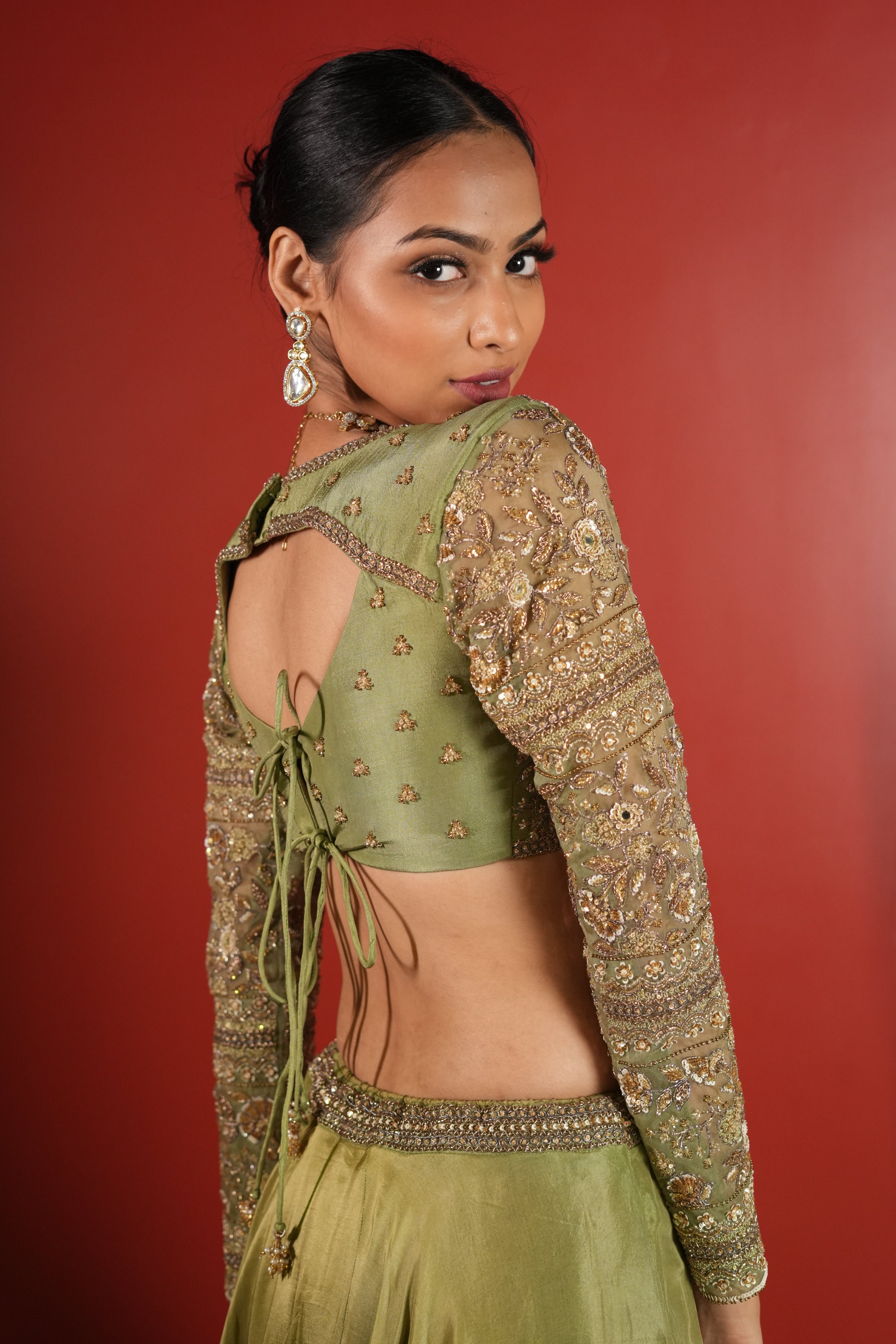 Green Lehenga Set