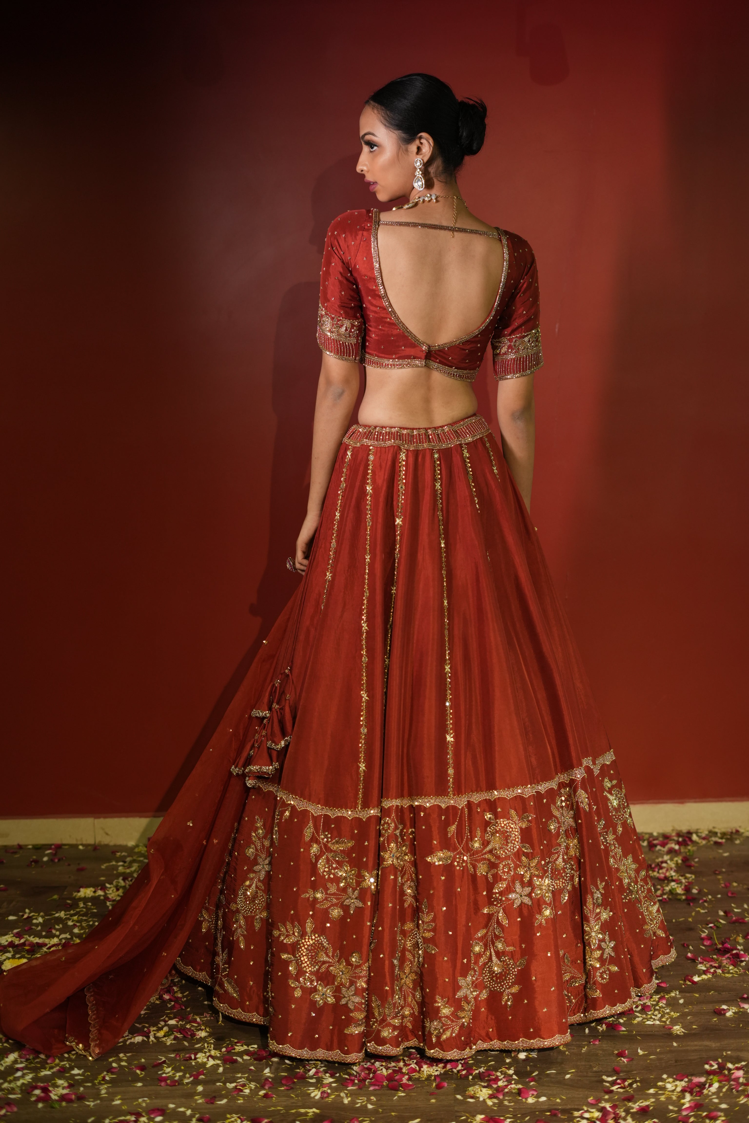 Maroon Rust Lehenga Set