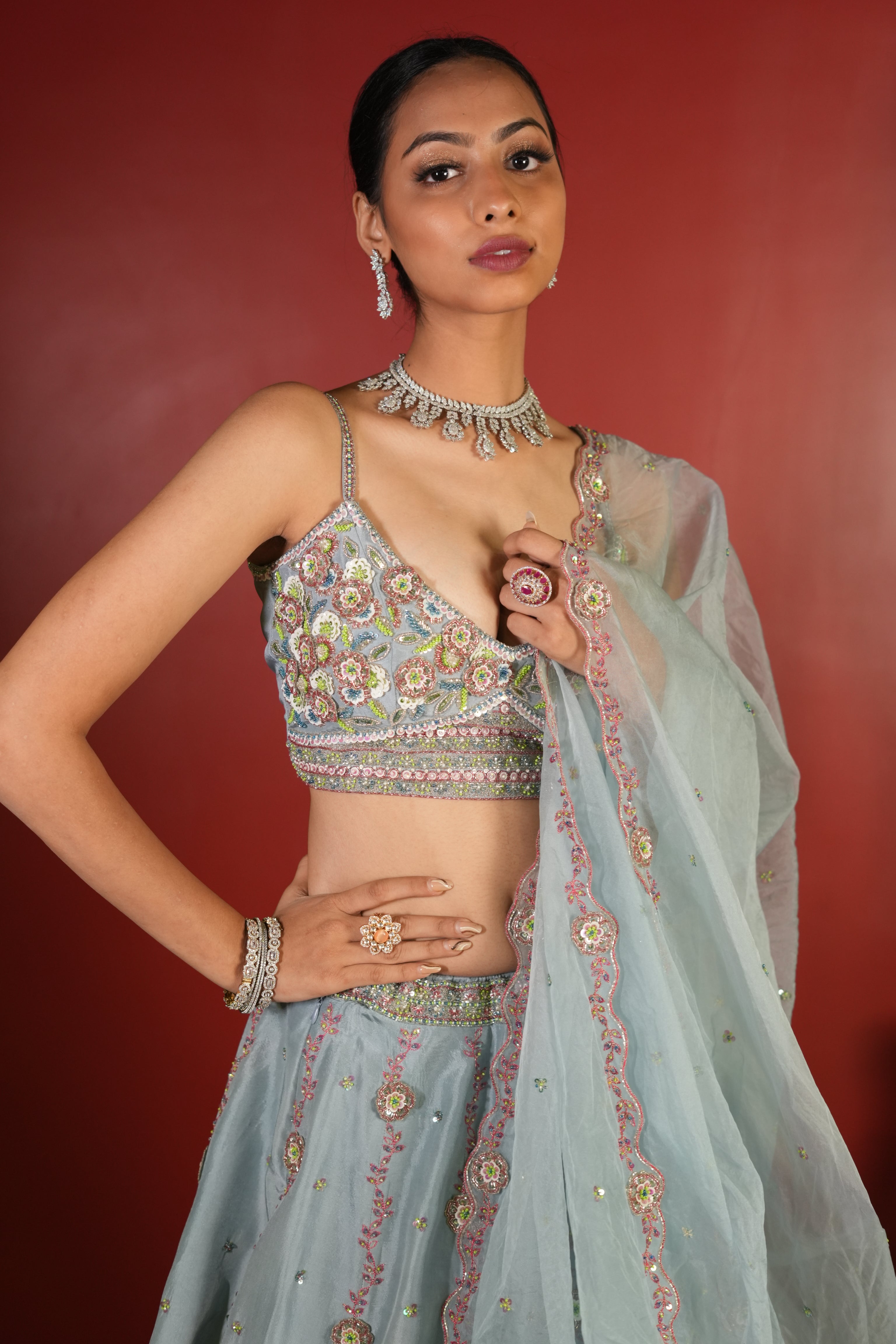 Sky Blue Lehenga Set