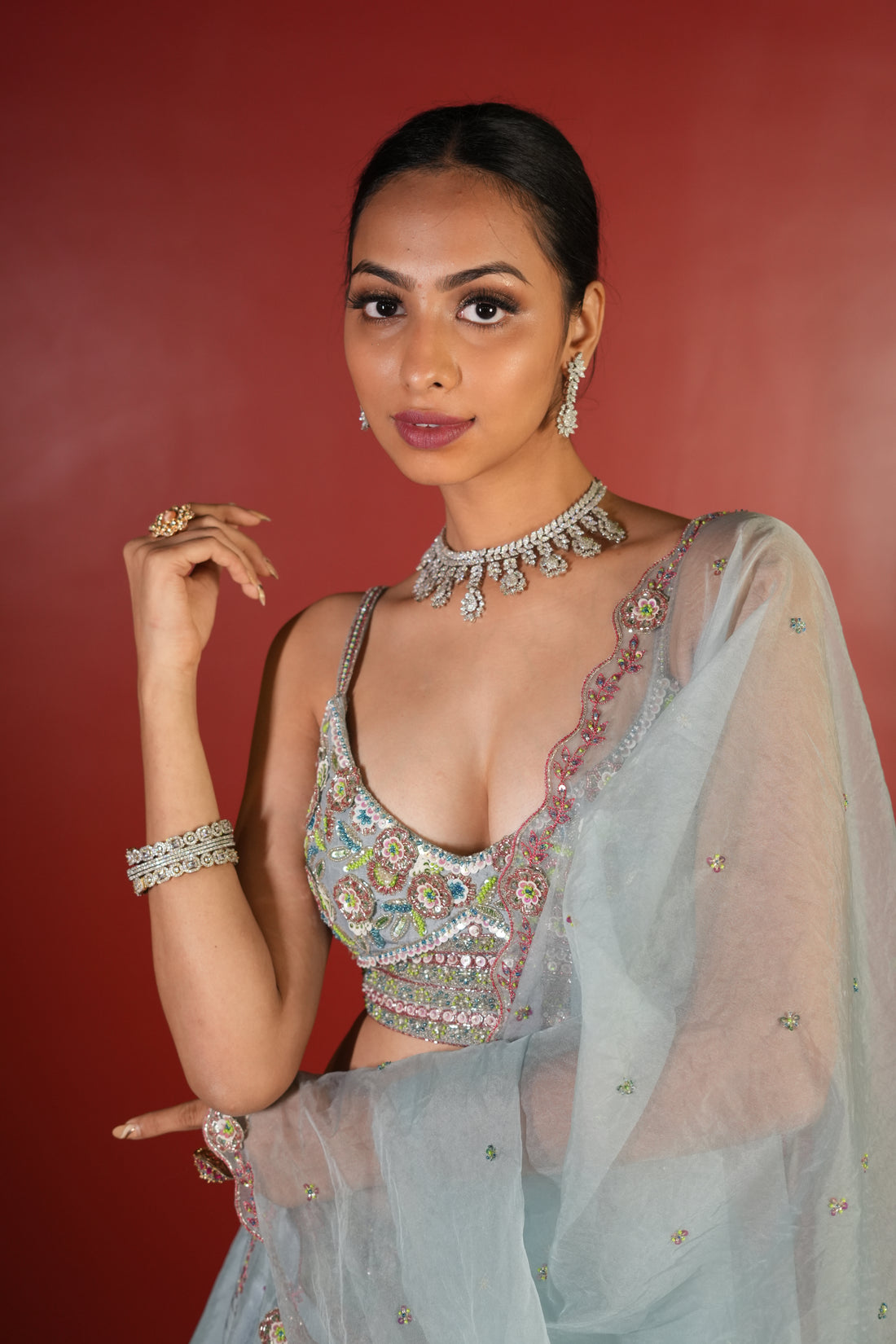 Sky Blue Lehenga Set