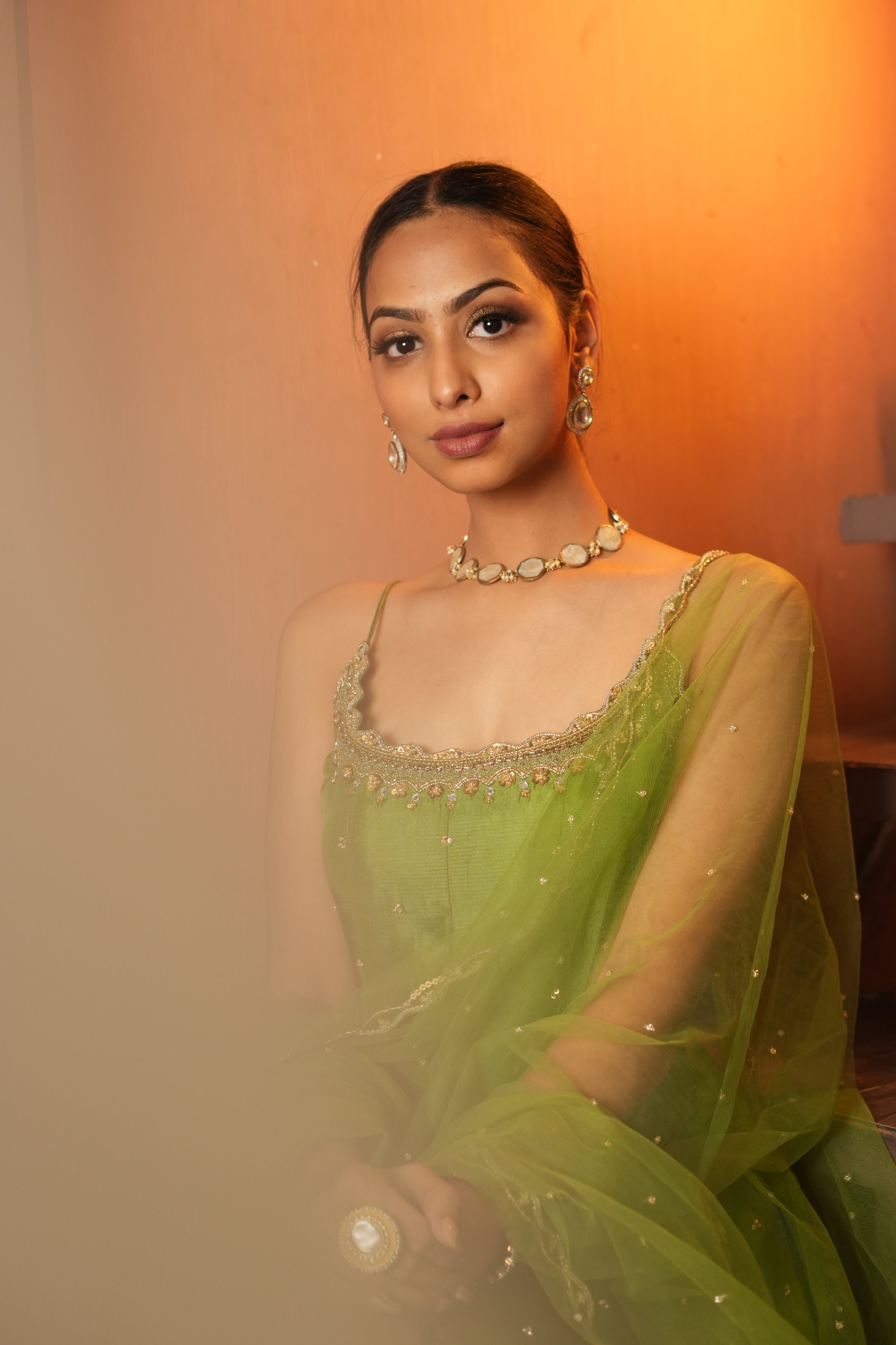 Green Dress With Pants