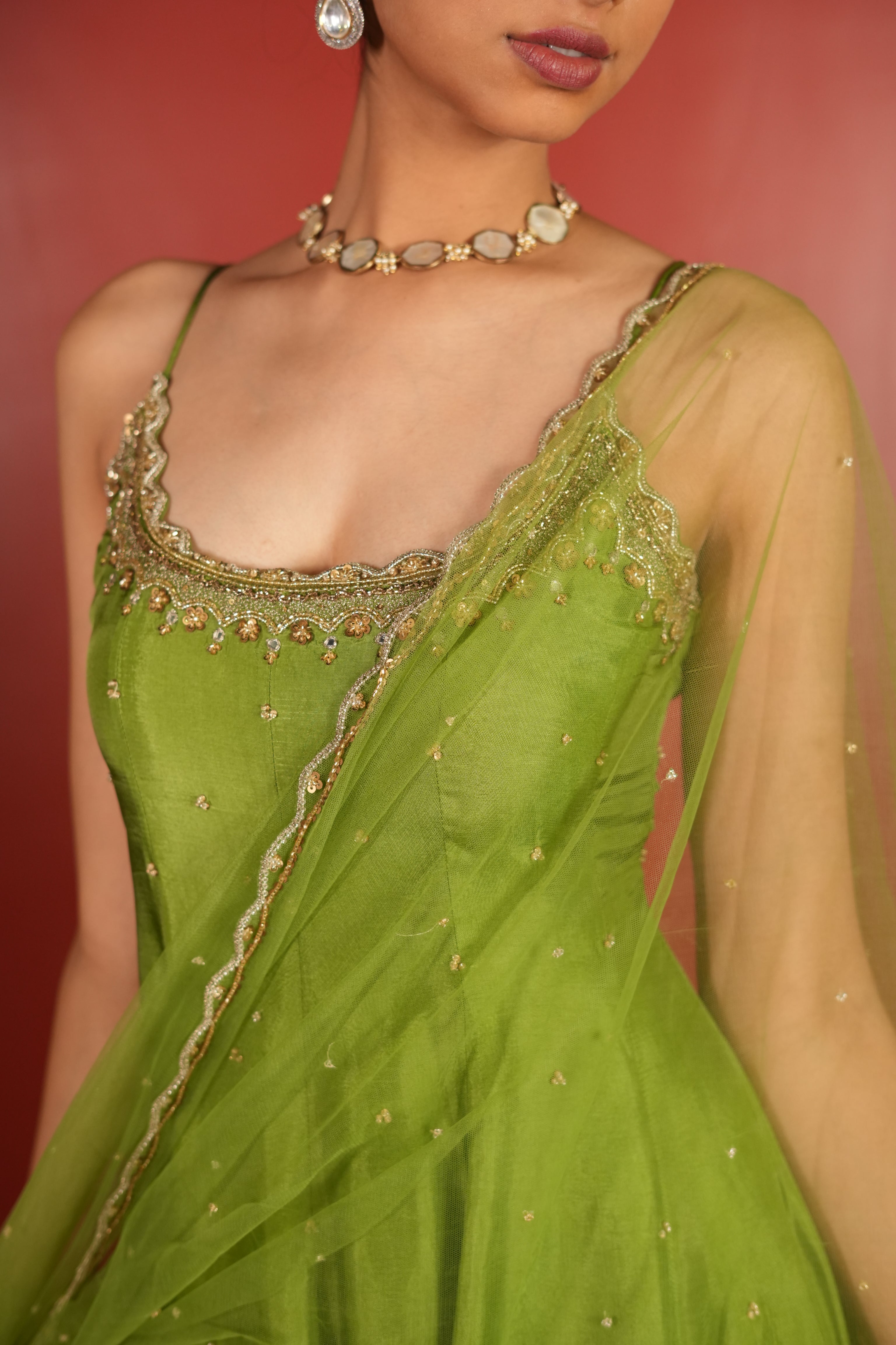 Green Dress With Pants