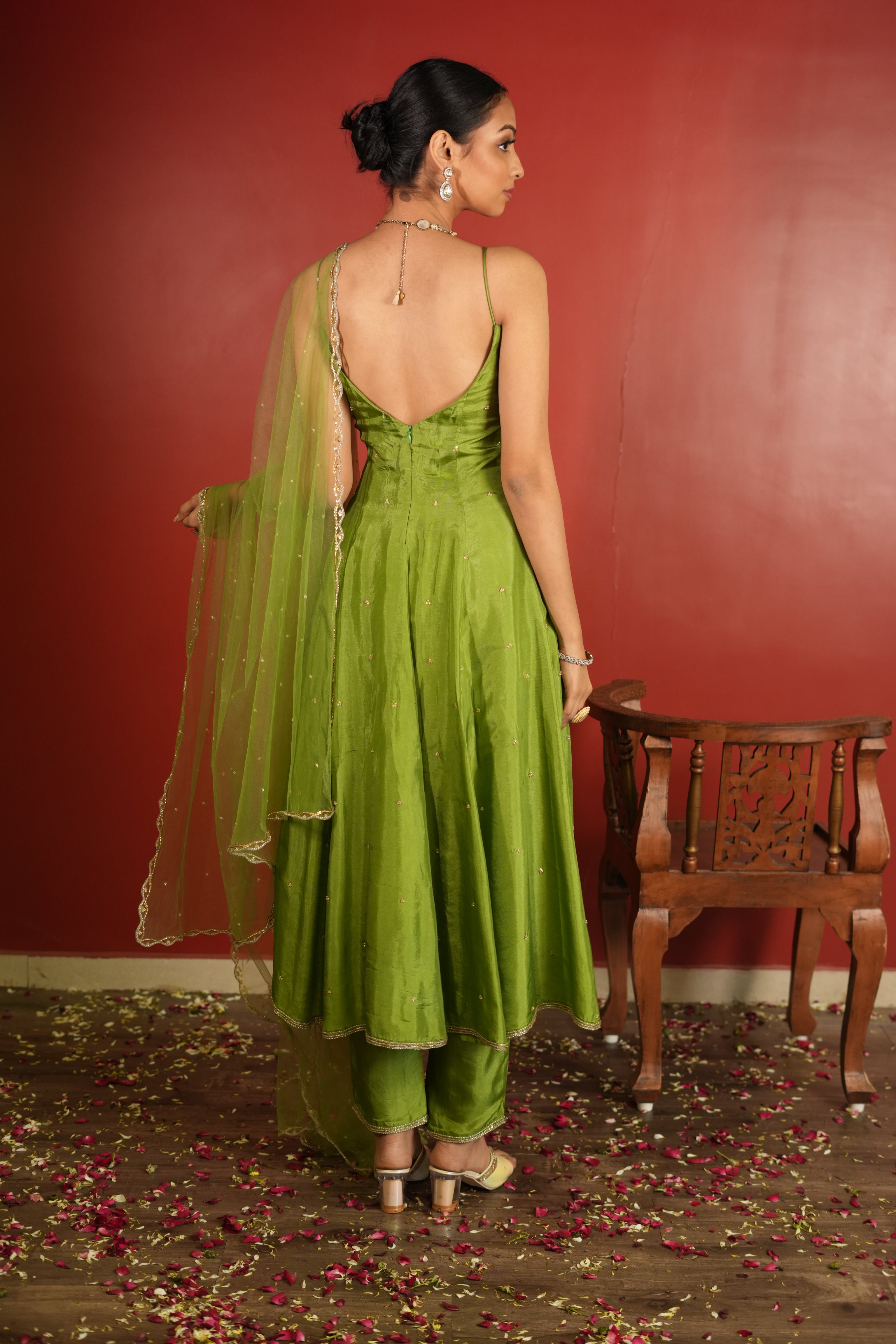 Green Dress With Pants