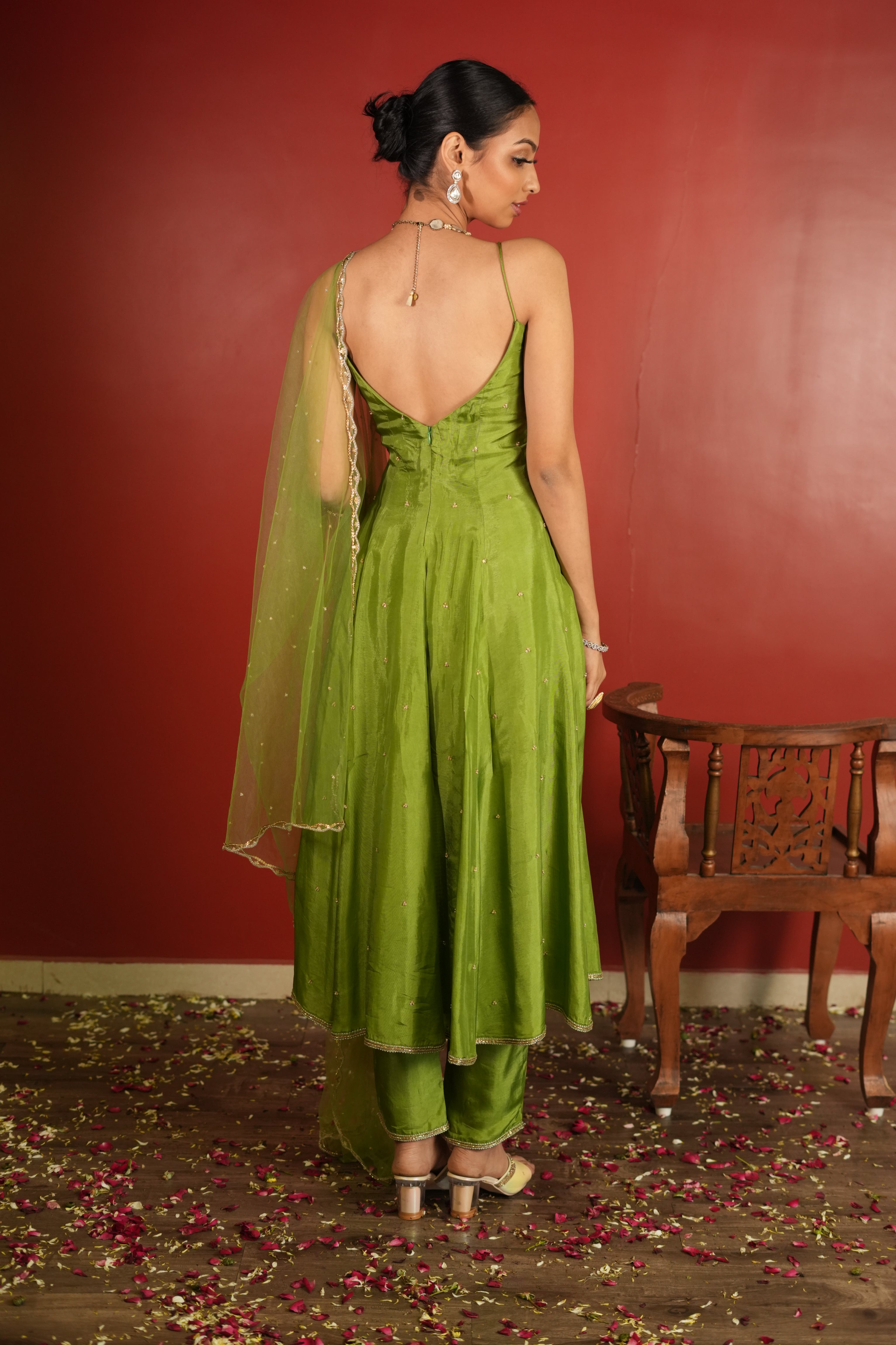 Green Dress With Pants