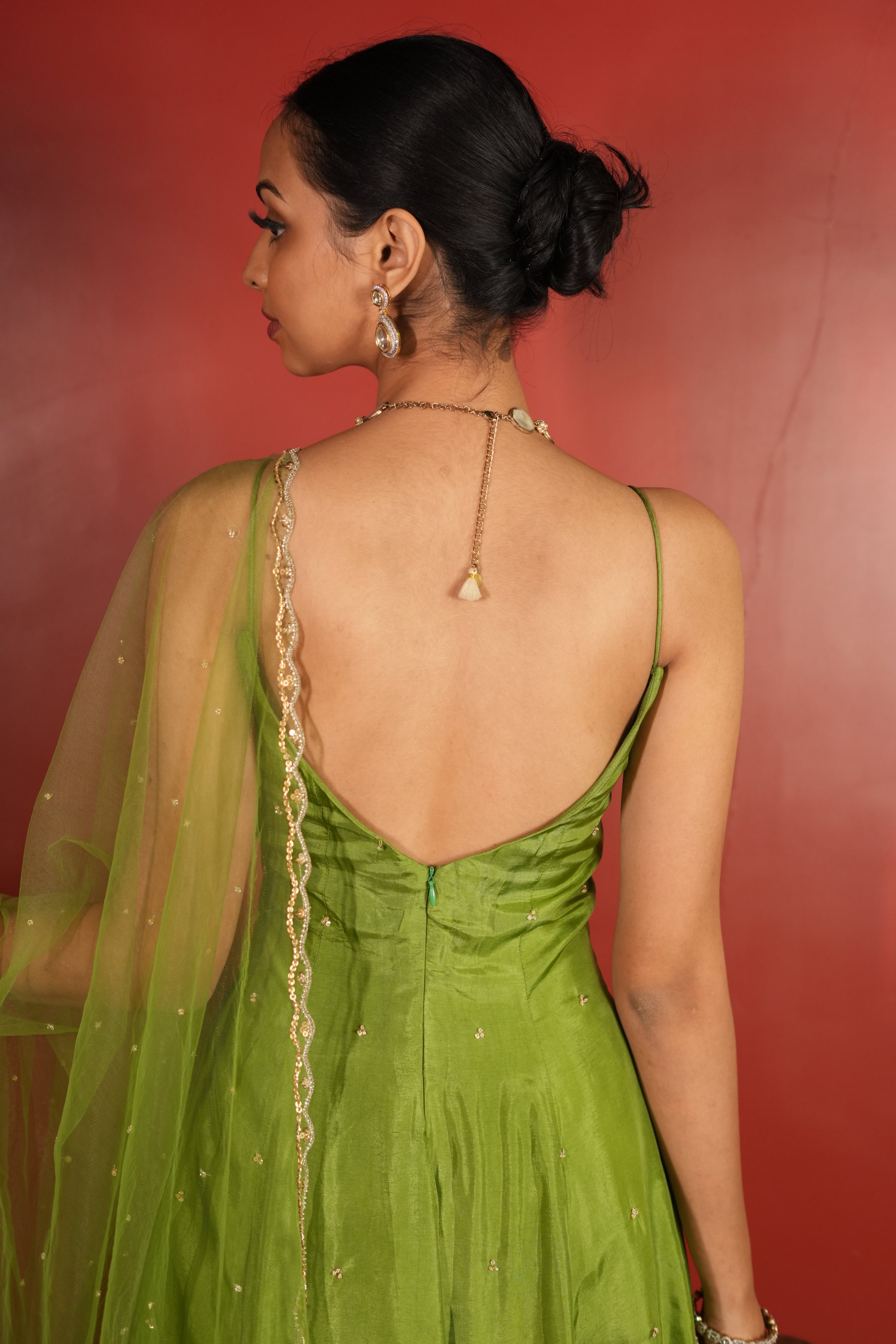 Green Dress With Pants
