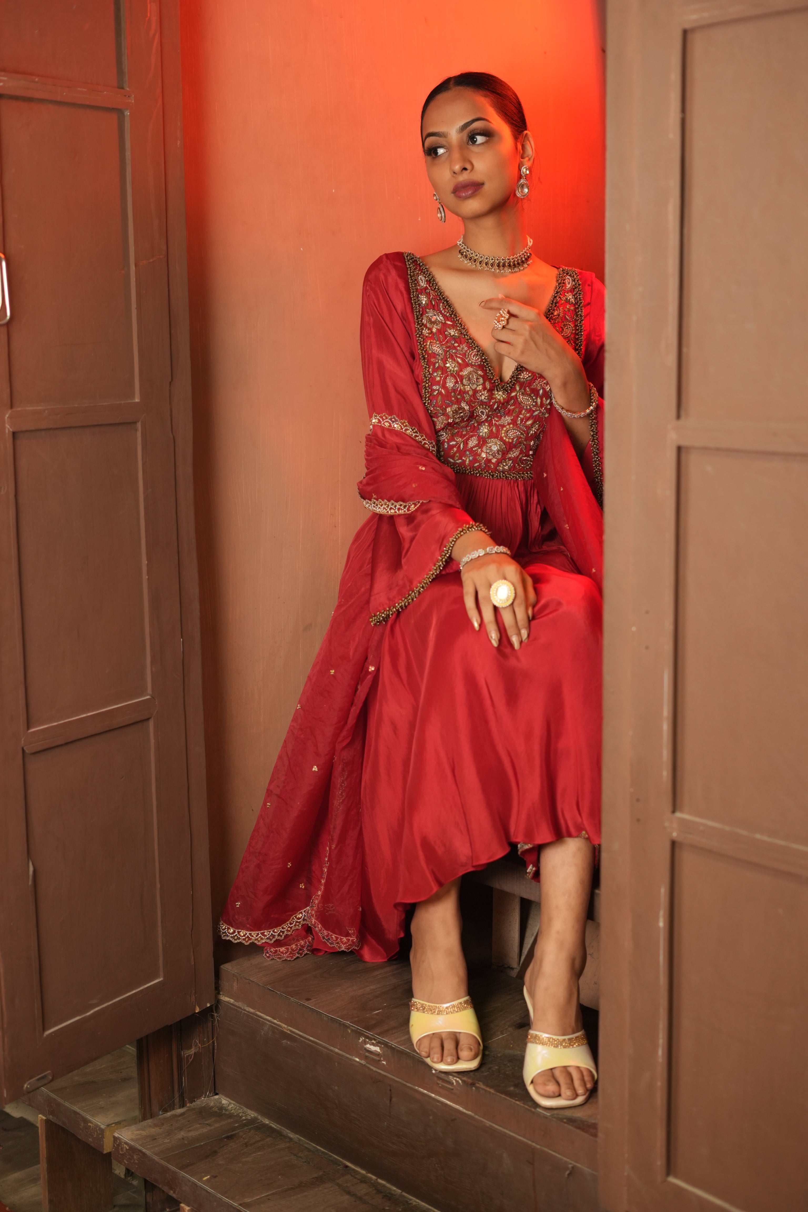 Red Dress With Pants